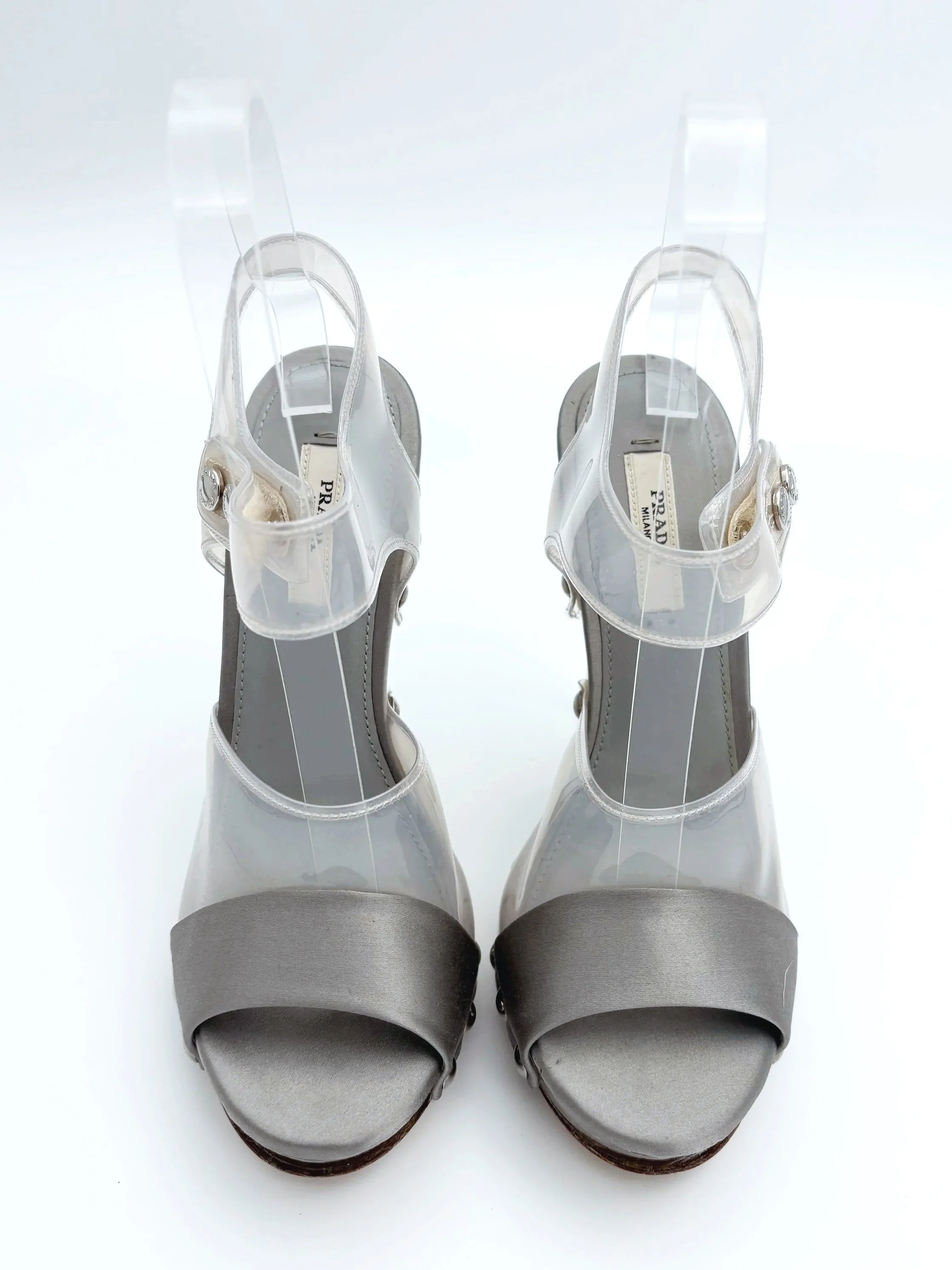 Prada Grey Acrylic and PVC Heels (36.5) — image 3