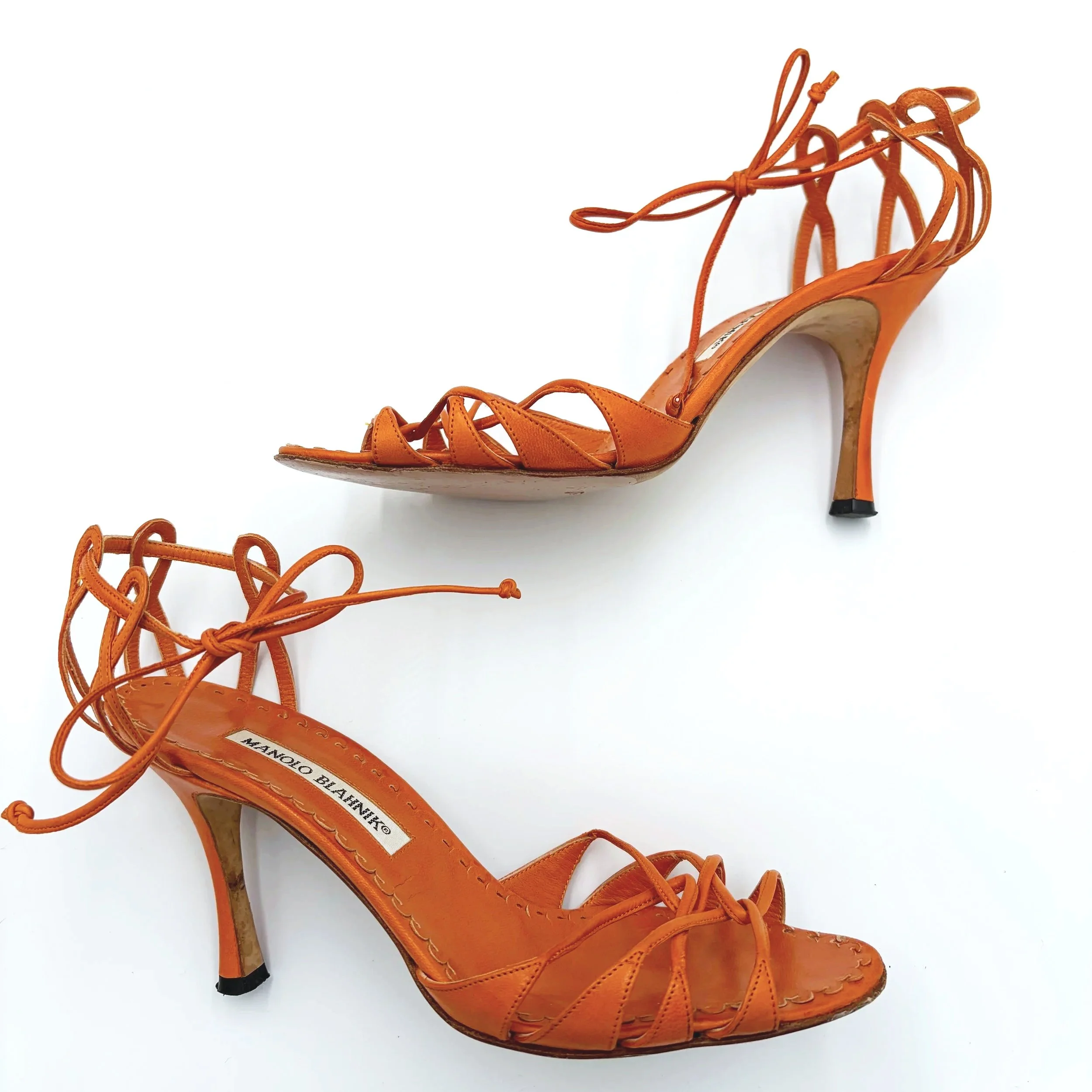 Tangerine Strappy Manolos (37.5), image 3