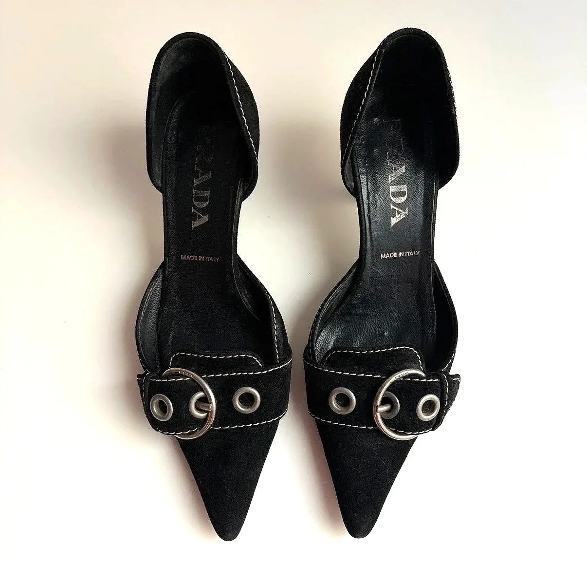 Vintage Prada Buckle Kitten Heels (5)