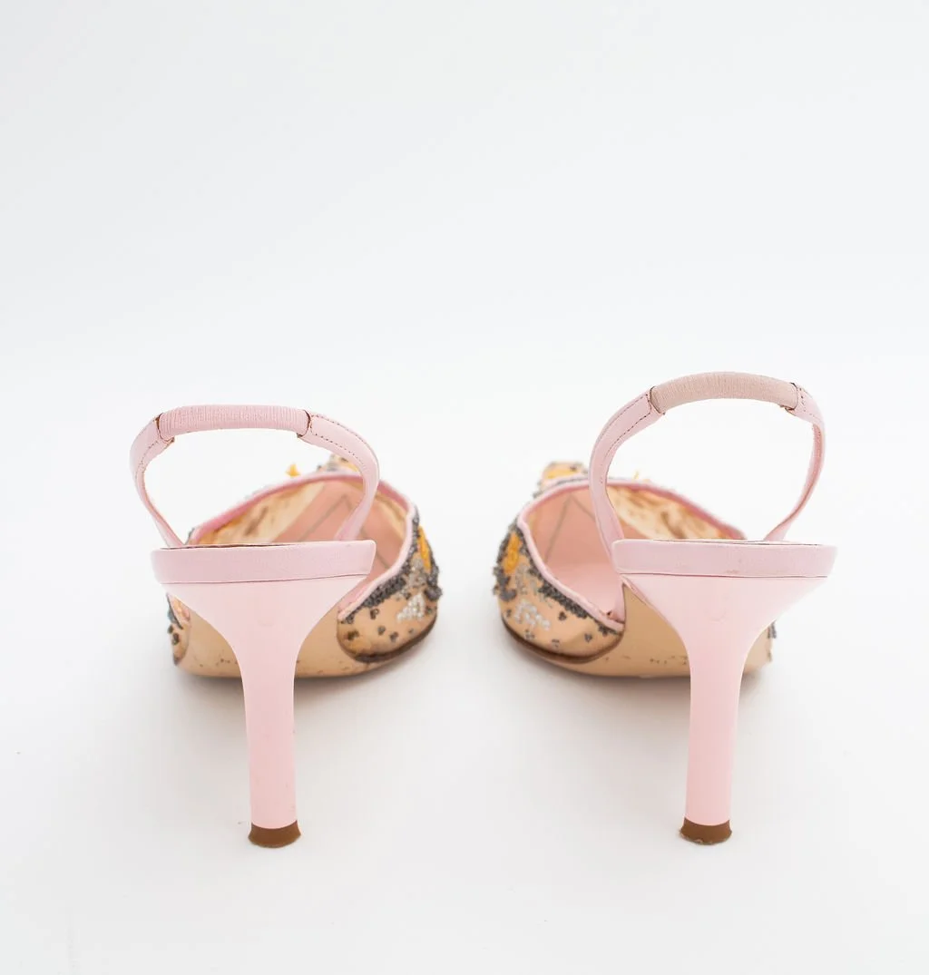 Rene Caovilla Beaded Pink Mules (35), image 7