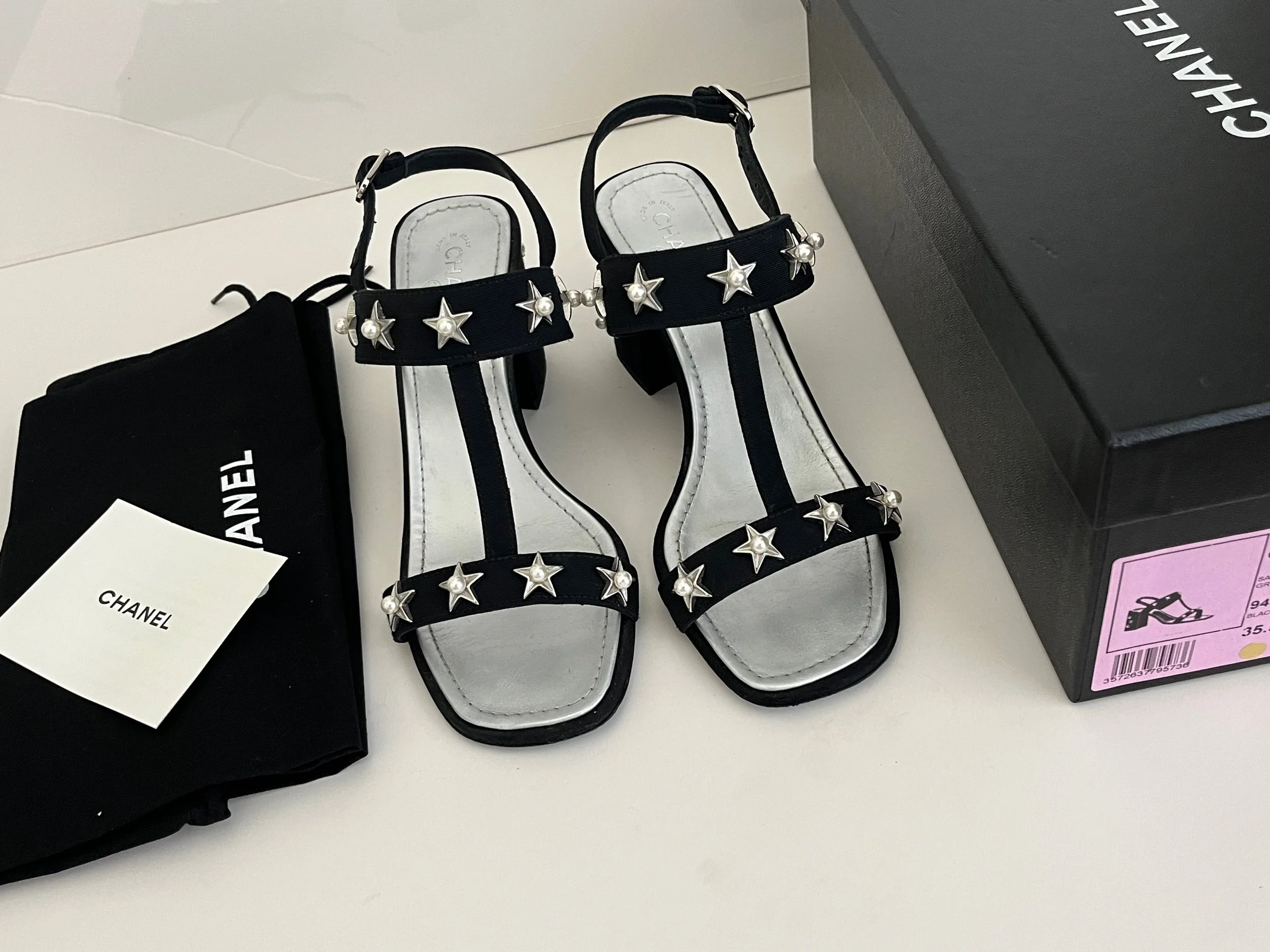 Black Chanel Heels with Stars Sz 35.5 — SASSYSOWHAT