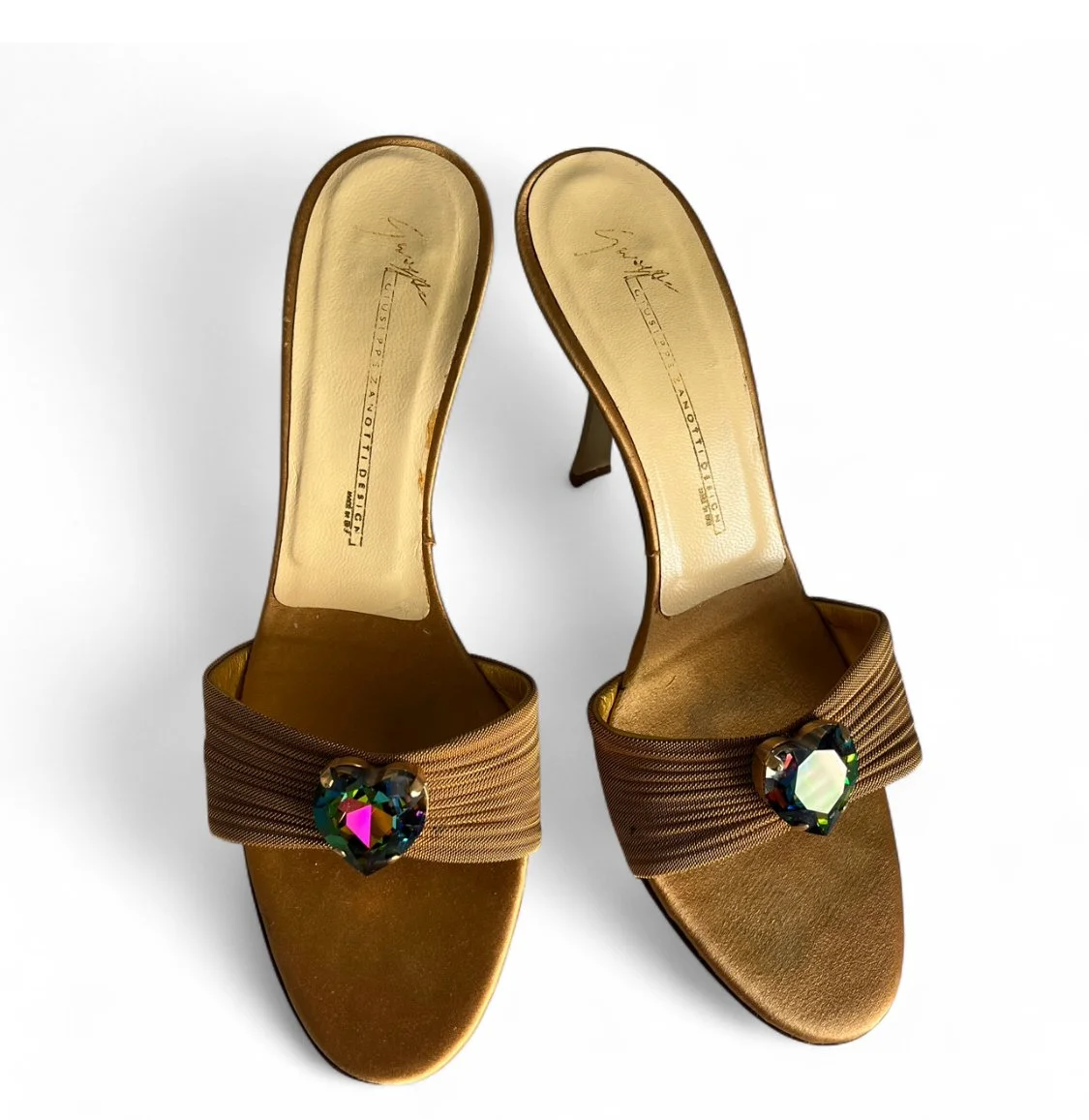 Gold Mesh Rainbow Gem Giuseppe Zanotti Heels EU 39