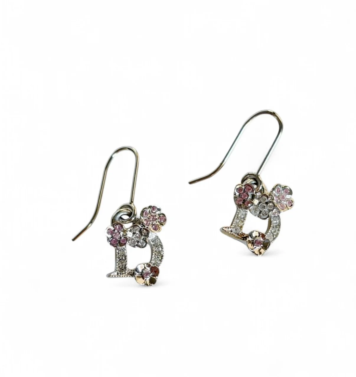 Pink Dior Initial Earrings