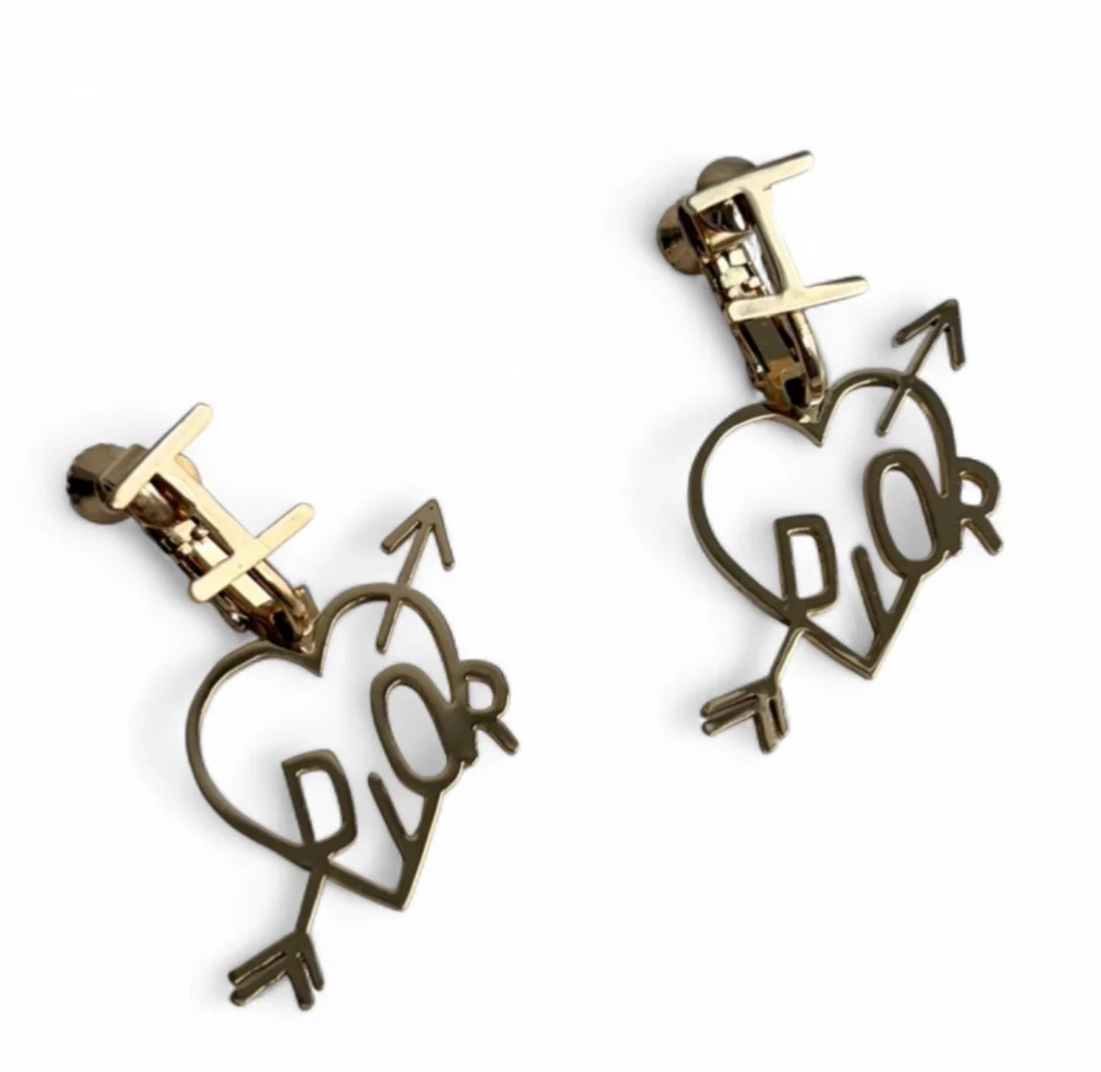 Beautiful Gold Dior Earrings "I Love" DIOR