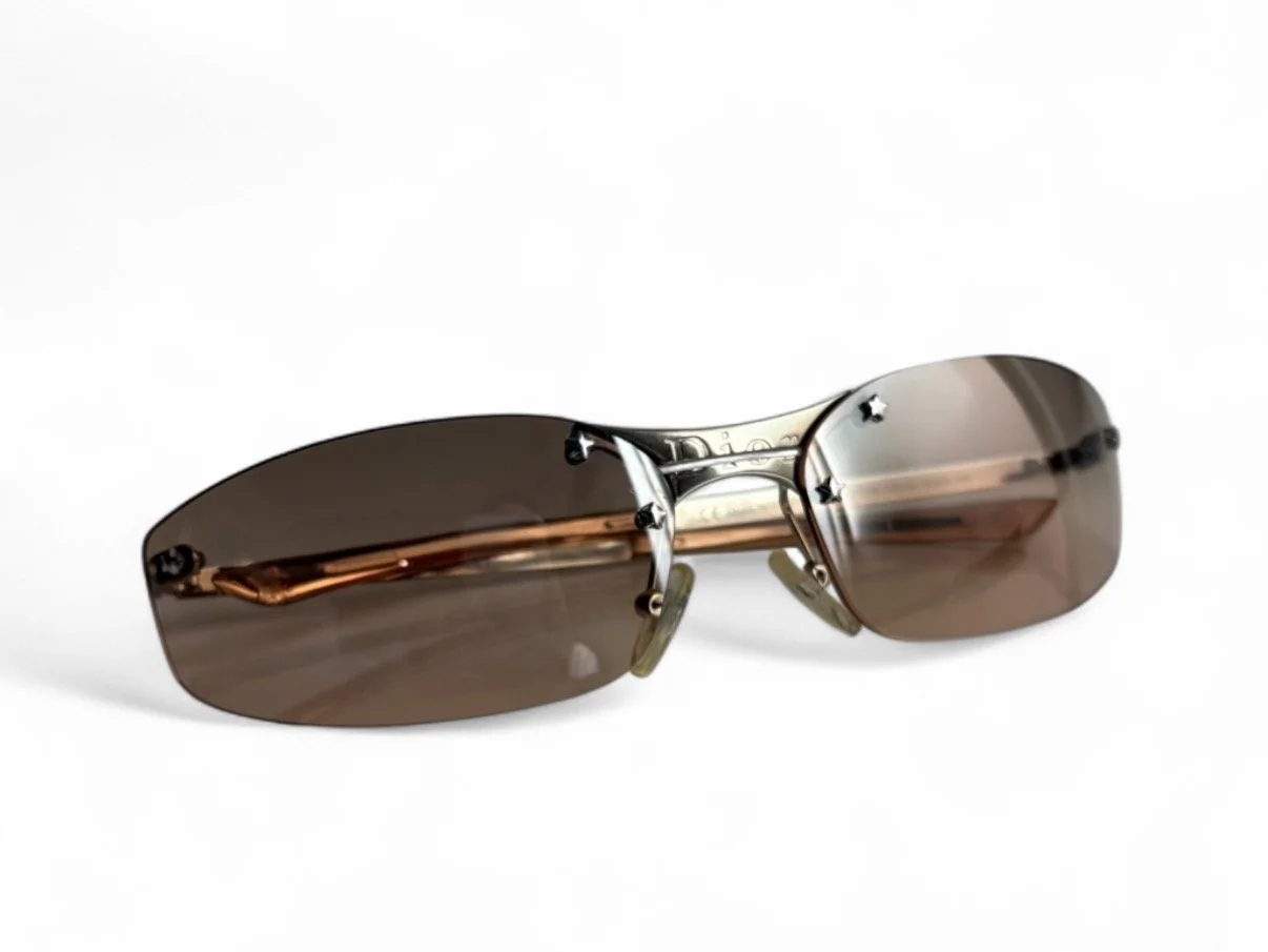 Brown Dior Star Rimless Sunglasses