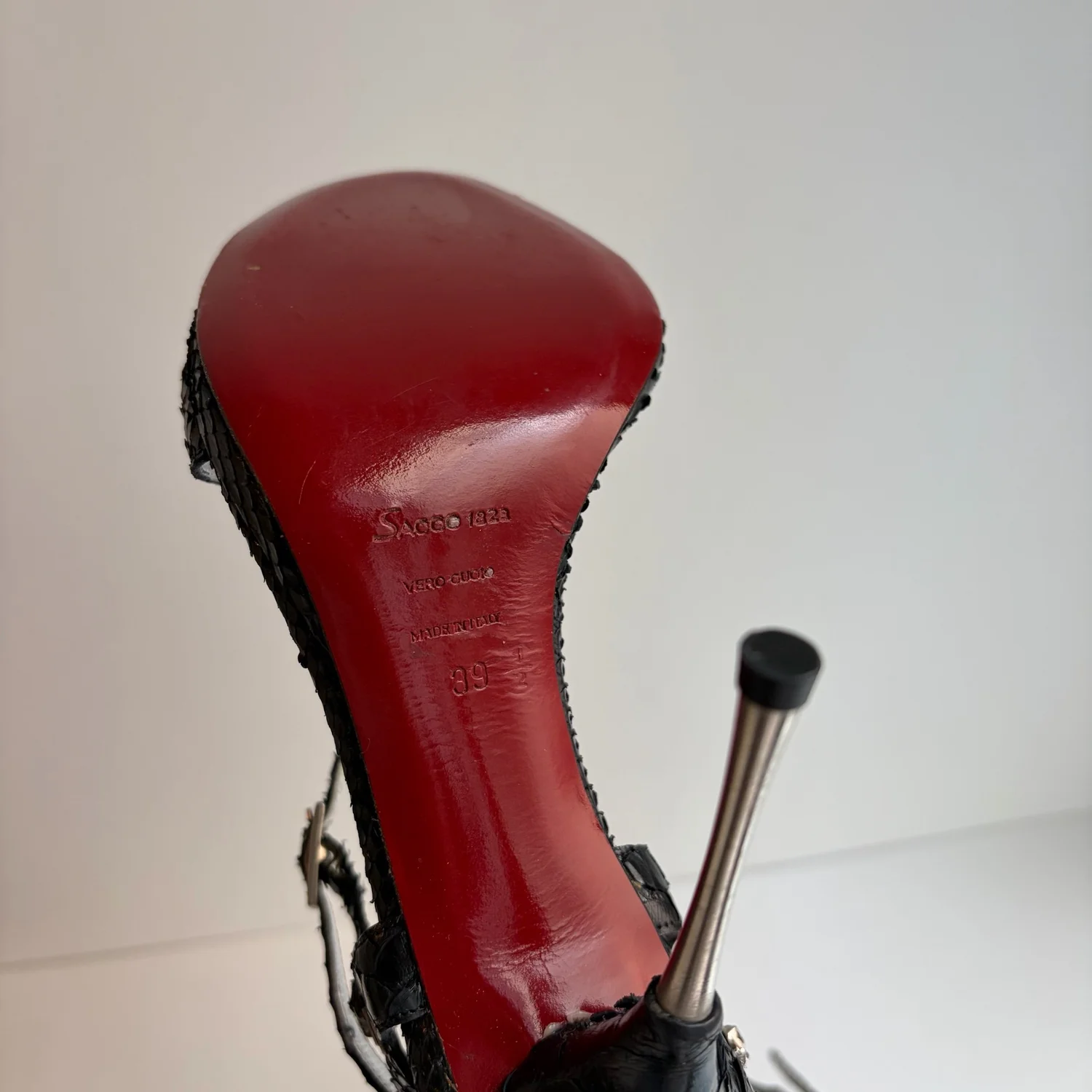 Rare Italian Snakeskin Rhinestone Spike Heel (39.5)