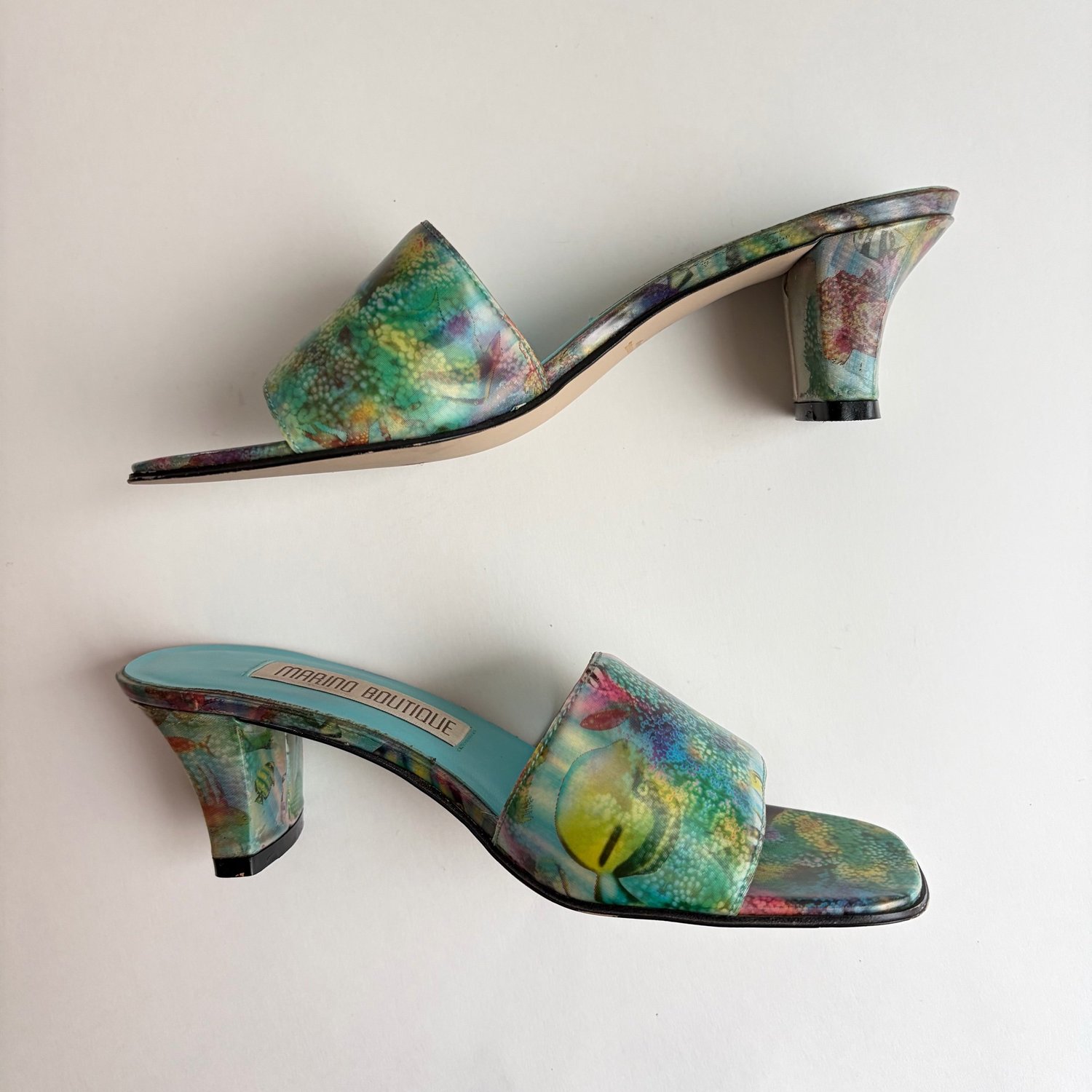 Vtg Marino Boutique Holographic Fish Heels (6)