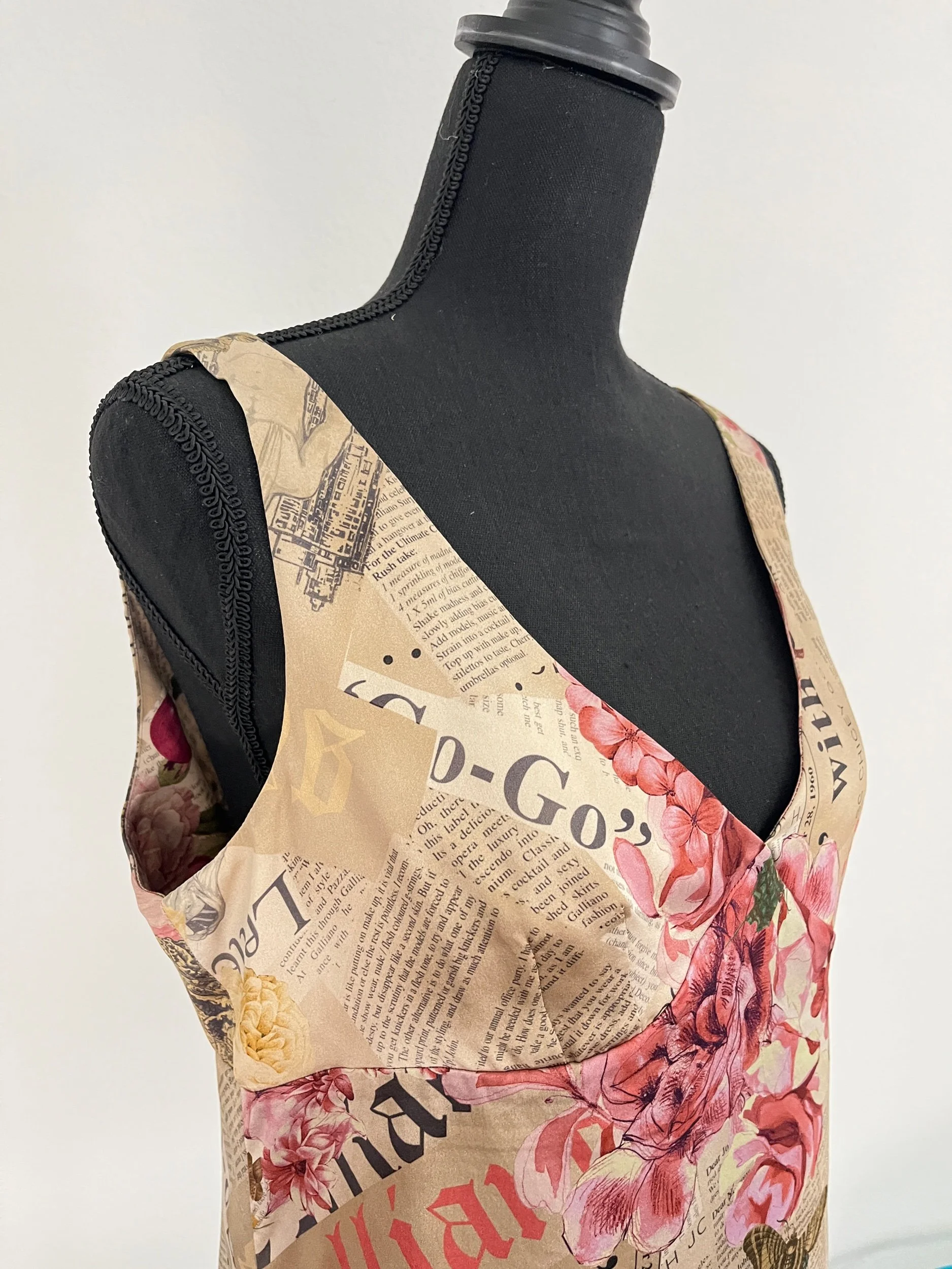 Rare John Galliano Silk Magazine Floral Top (L) — image 2