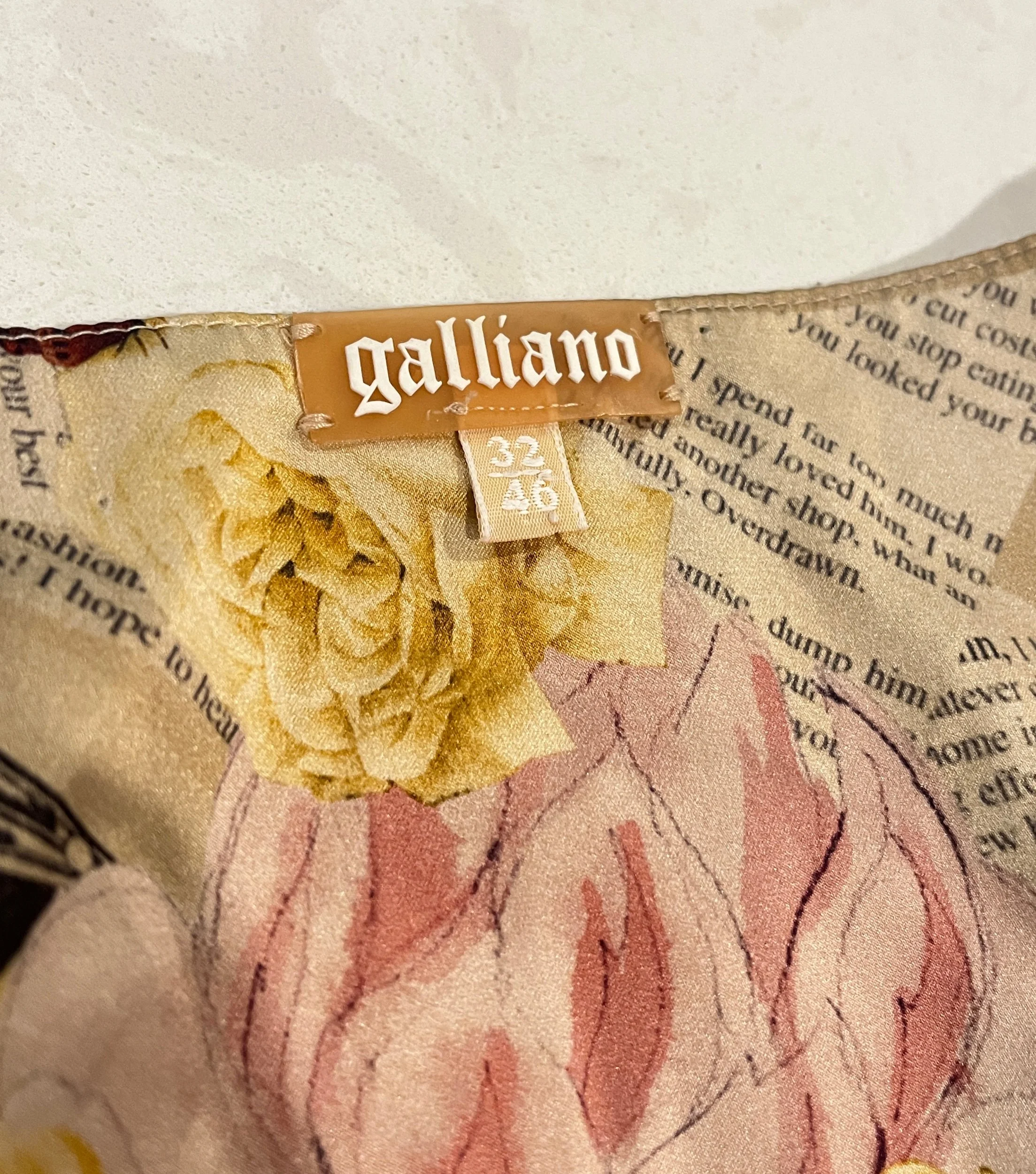 Rare John Galliano Silk Magazine Floral Top (L) — image 7