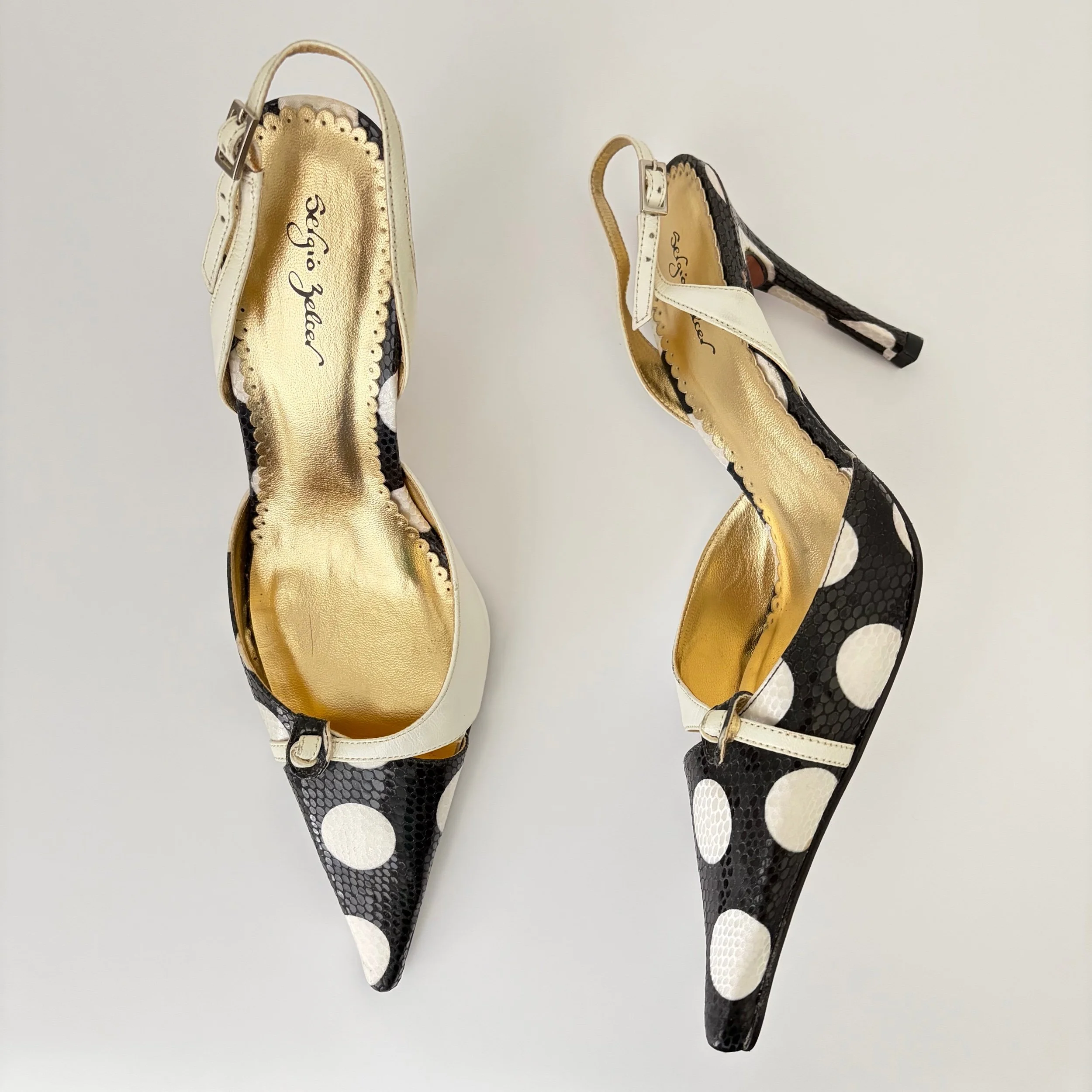 Vtg Brazilian Polka Dot Pointed Heel (10) — image 6
