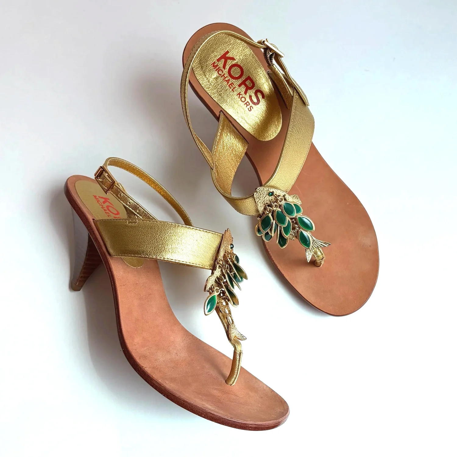 Michael Kors Green & Gold Fish Heels (38.5)
