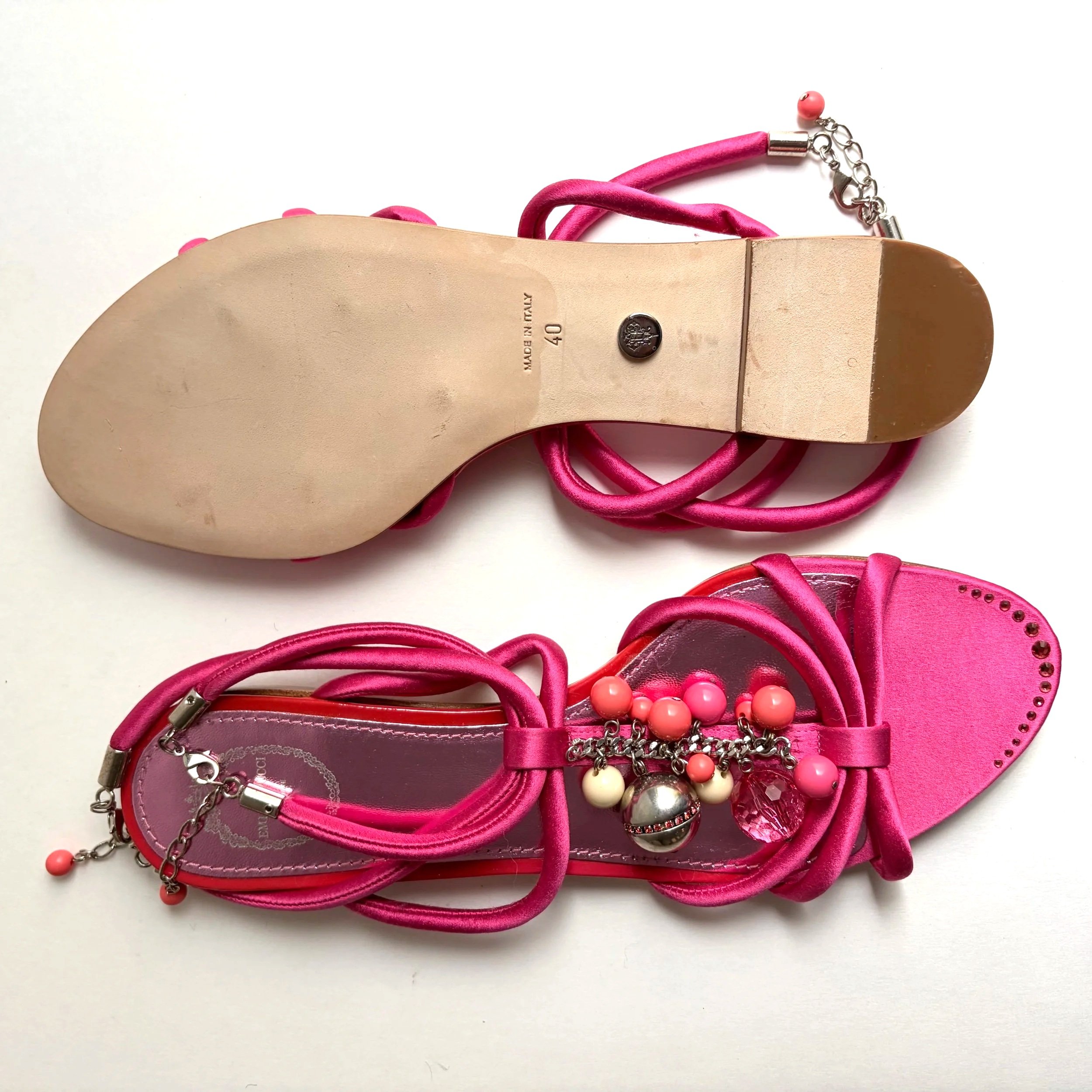 Emilio Pucci Pink Satin Charmed Sandals (40) — image 3