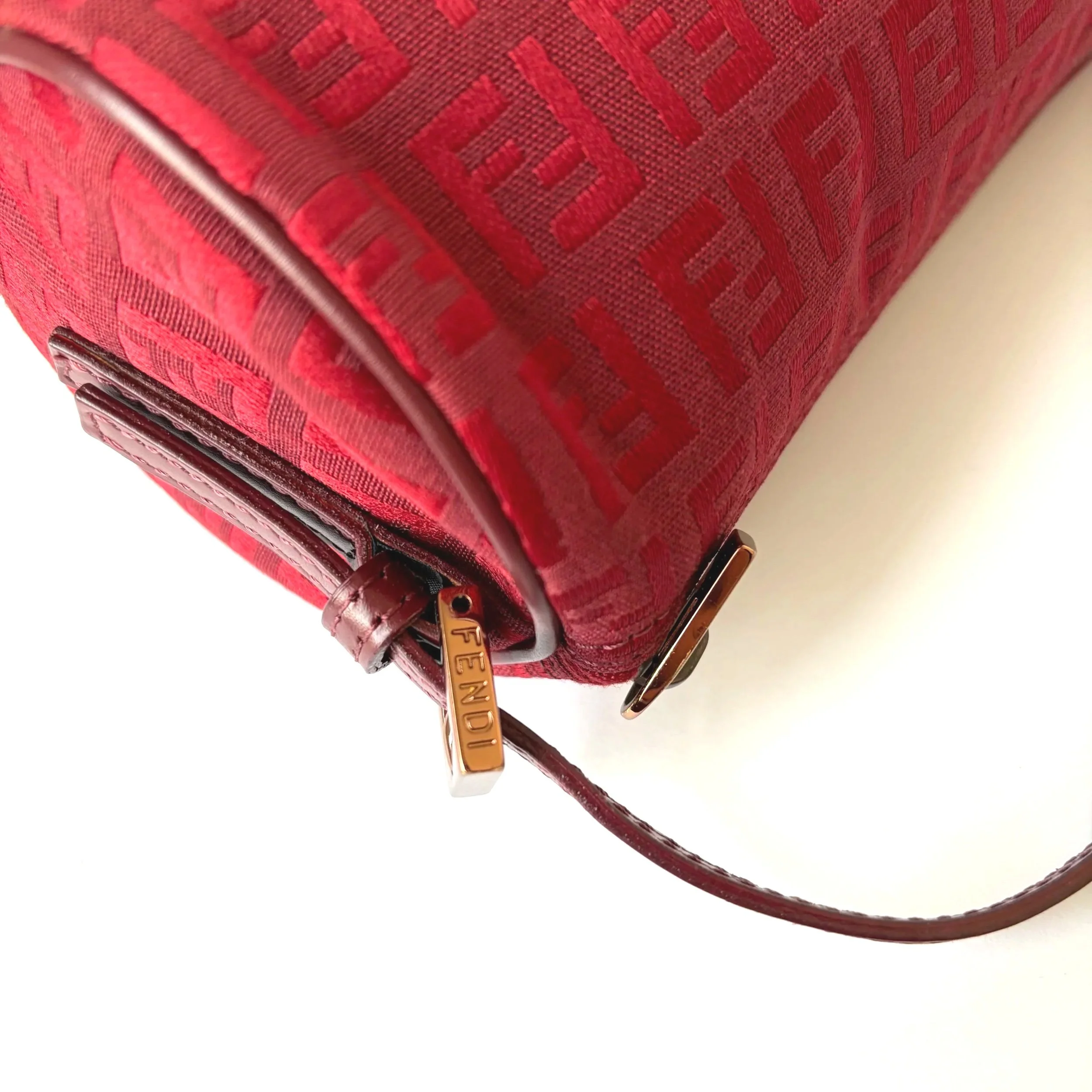 Vtg Red Fendi Barrel Mini Bag — image 4