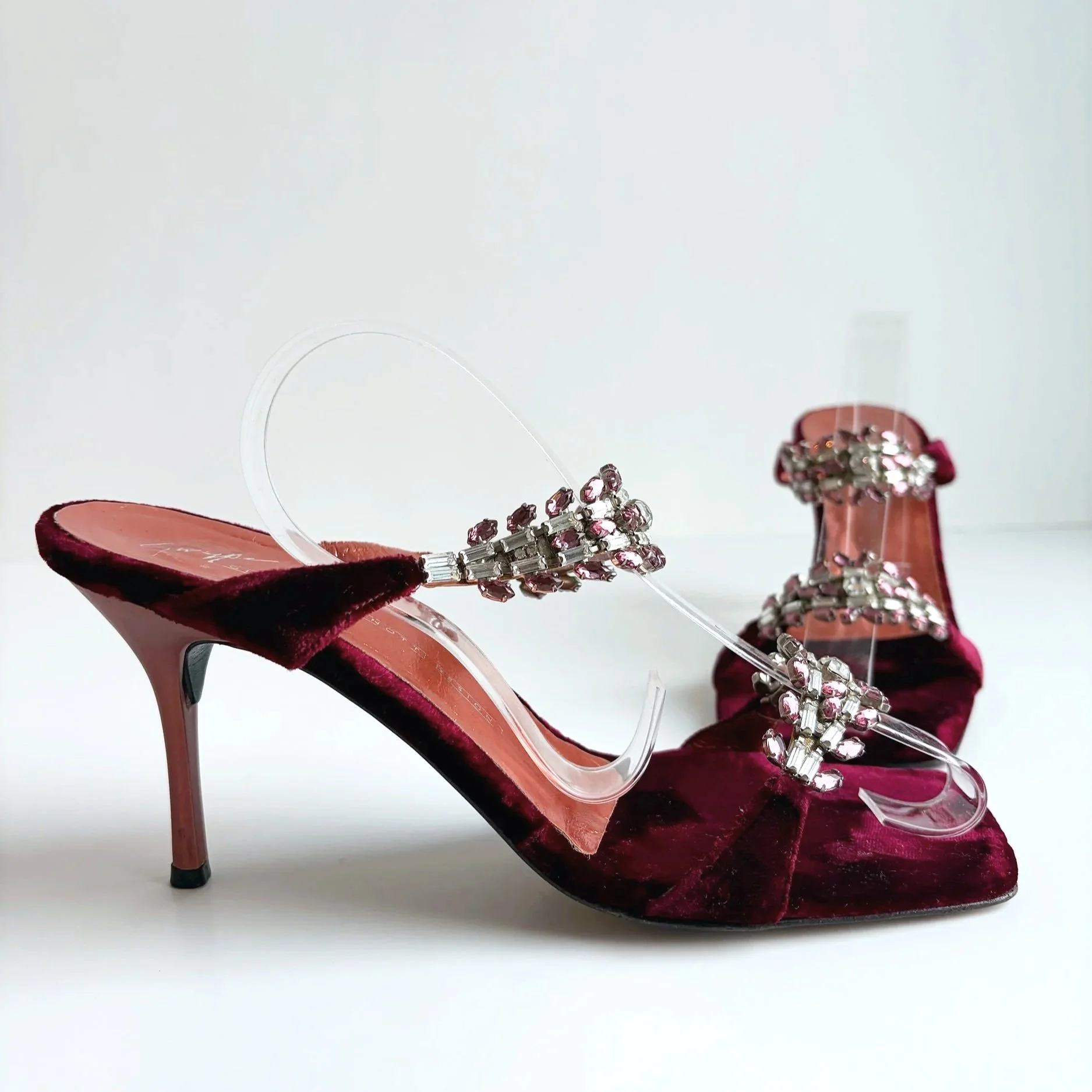 Pink Rhinestoned Velvet Giuseppe Zanotti Heels (37.5) — image 3