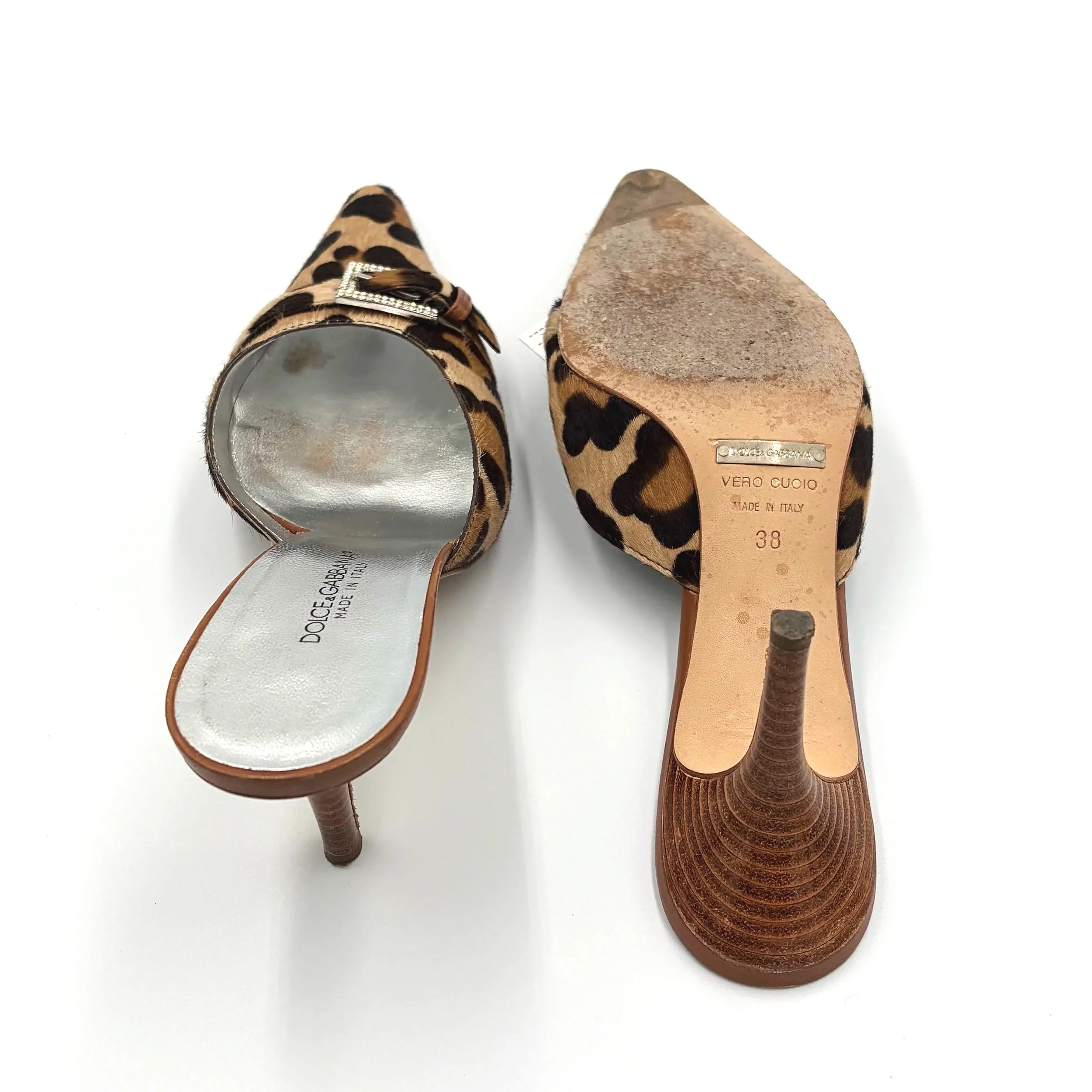 Dolce & Gabanna Leopard Calfhair Mules (38), image 5