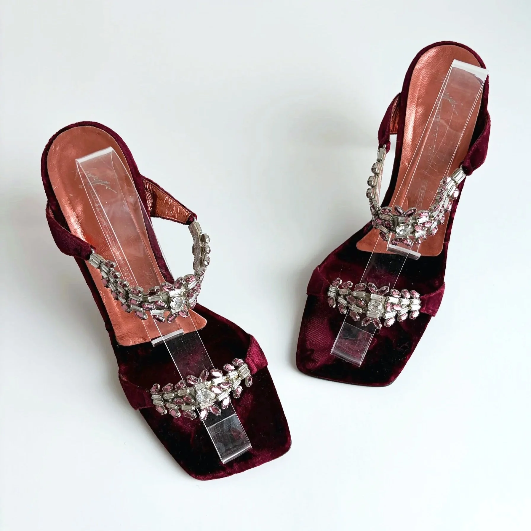 Pink Rhinestoned Velvet Giuseppe Zanotti Heels (37.5) — image 2