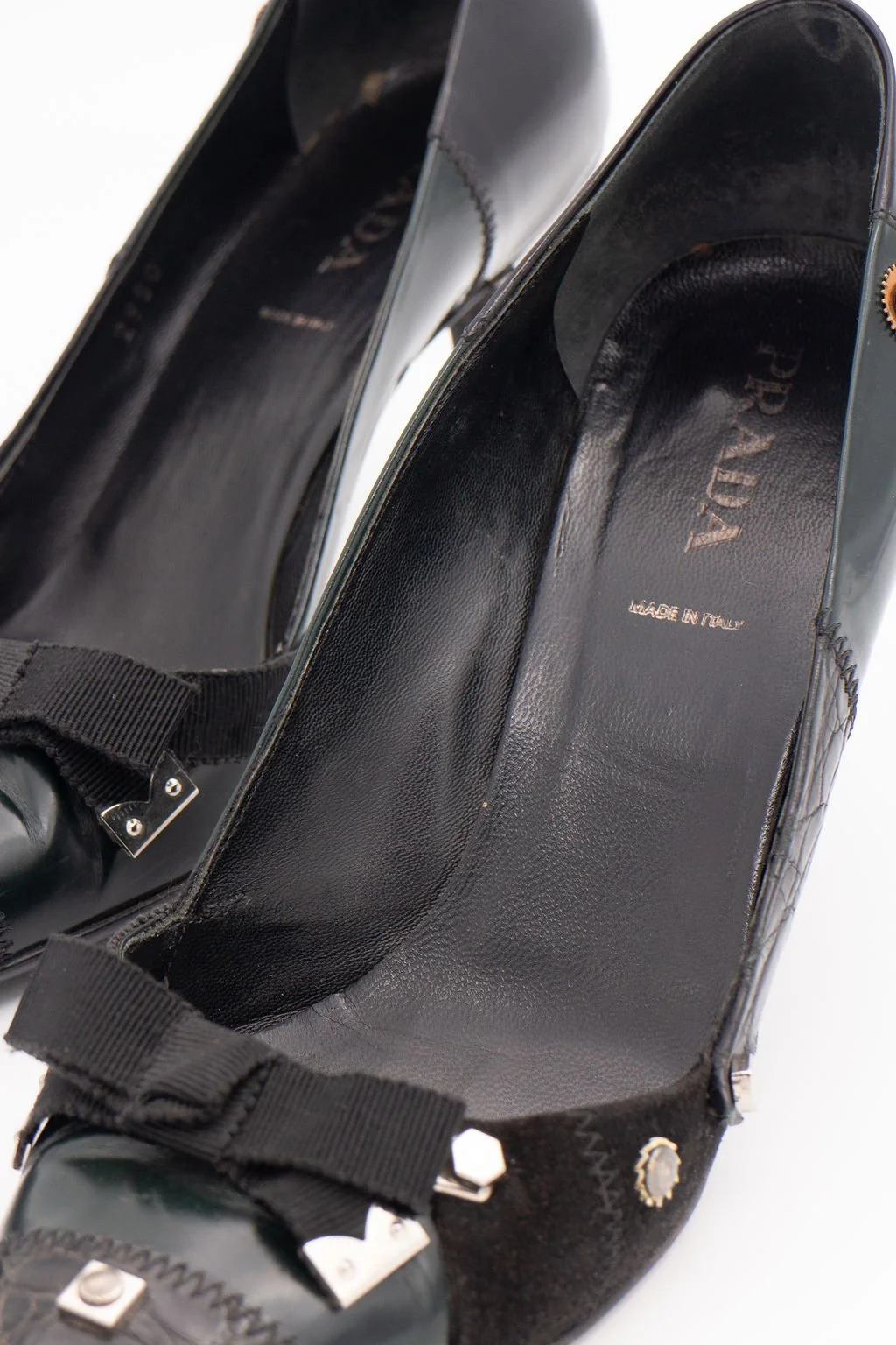Prada Black Leather Gear Shift Heels (38), image 4