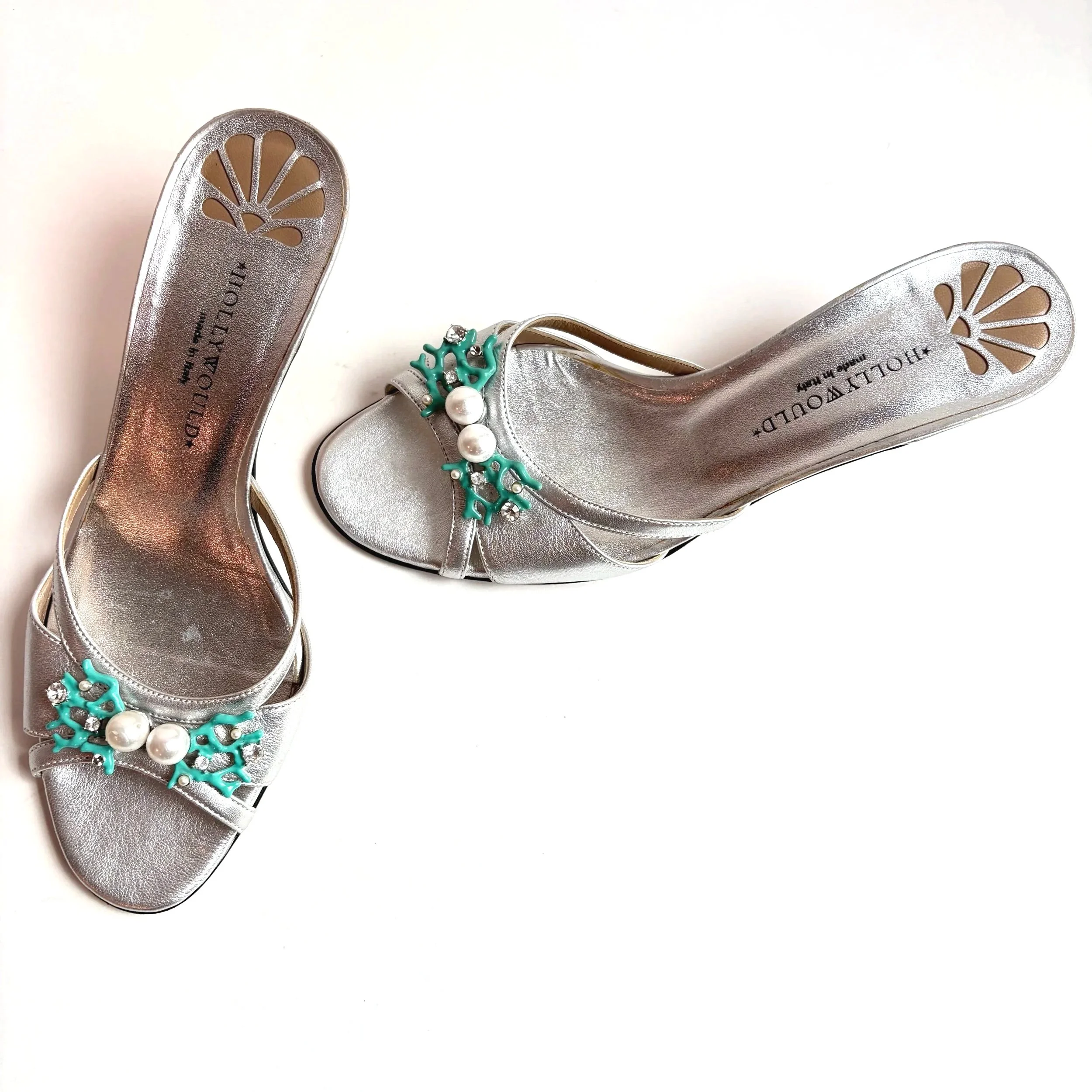 Vtg Hollywould Coral & Pearl Heels (US 7) — image 6