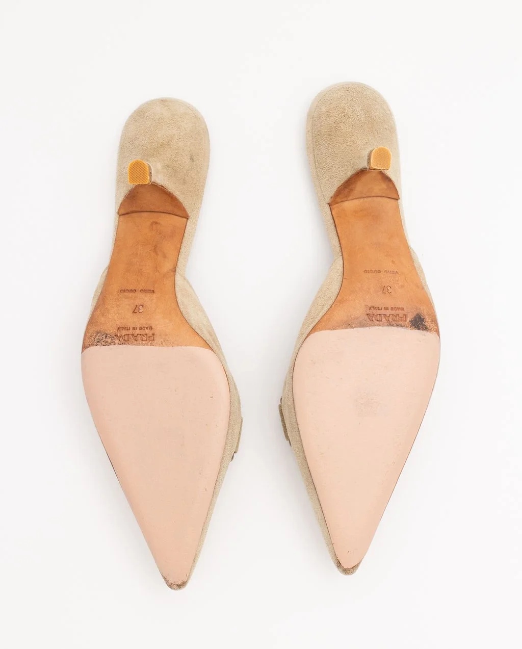Y2K Suede Metal Knotted Prada Mules (37)