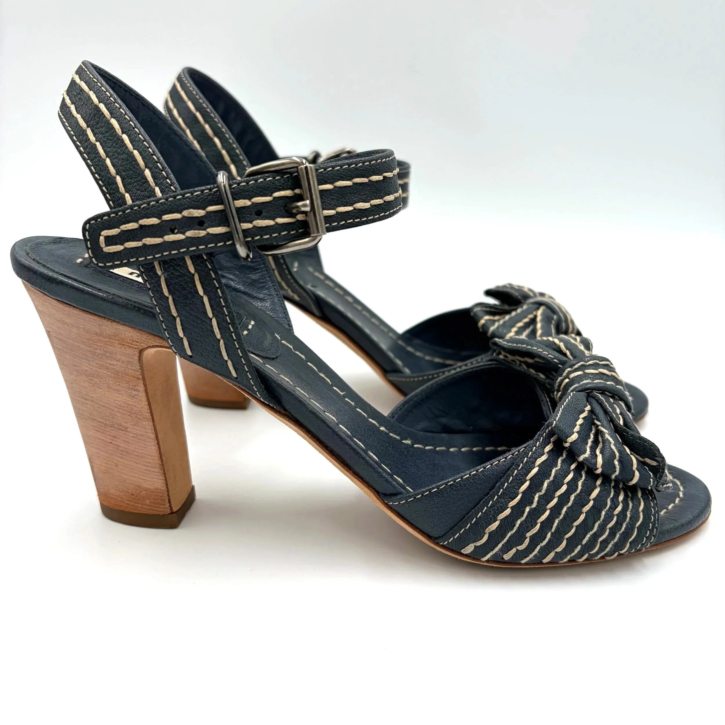 Miu Miu Blue Stitched Heel (39) — image 4