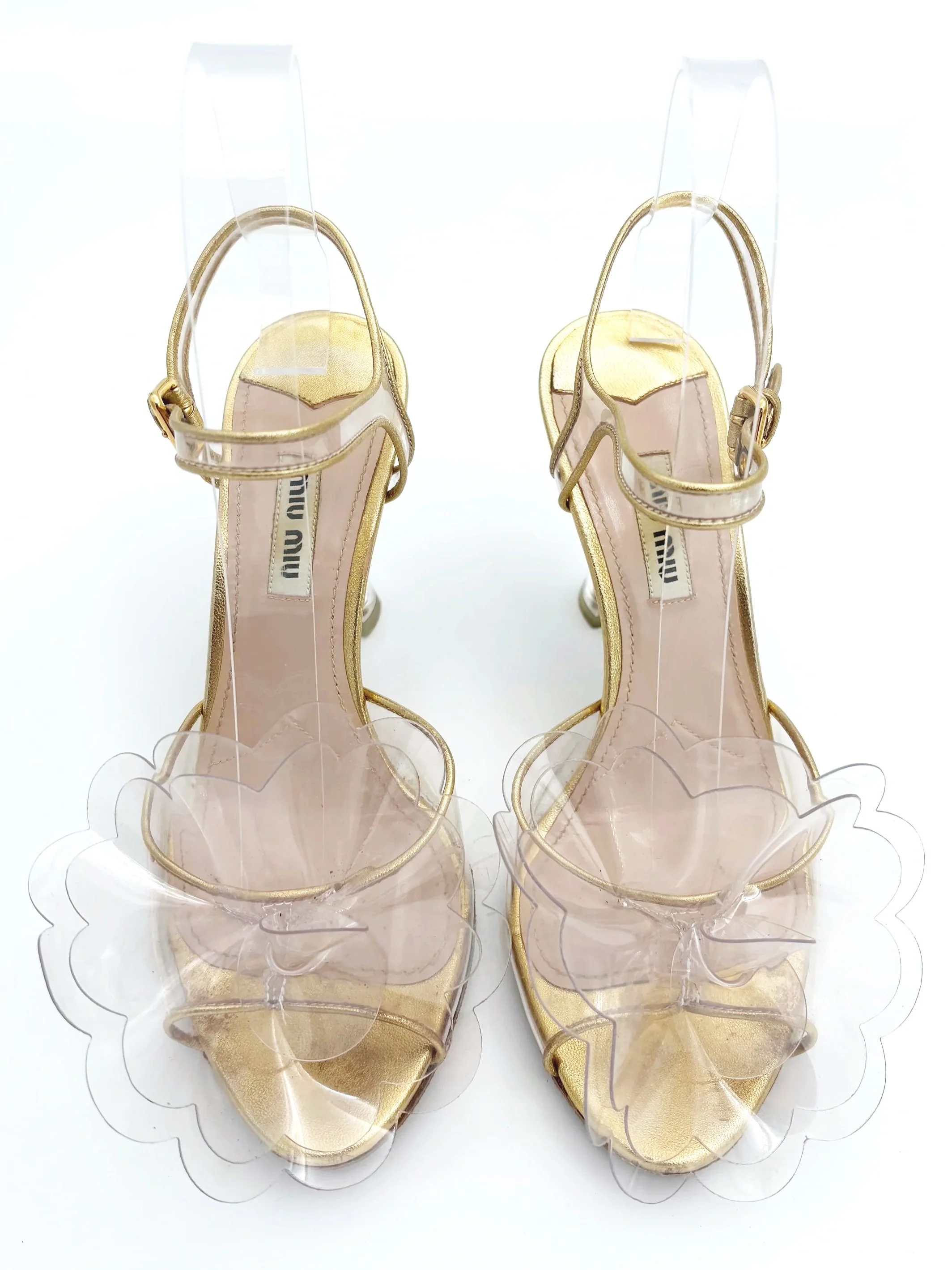 Miu Miu Pvc Gold Heels (36.5) — image 3