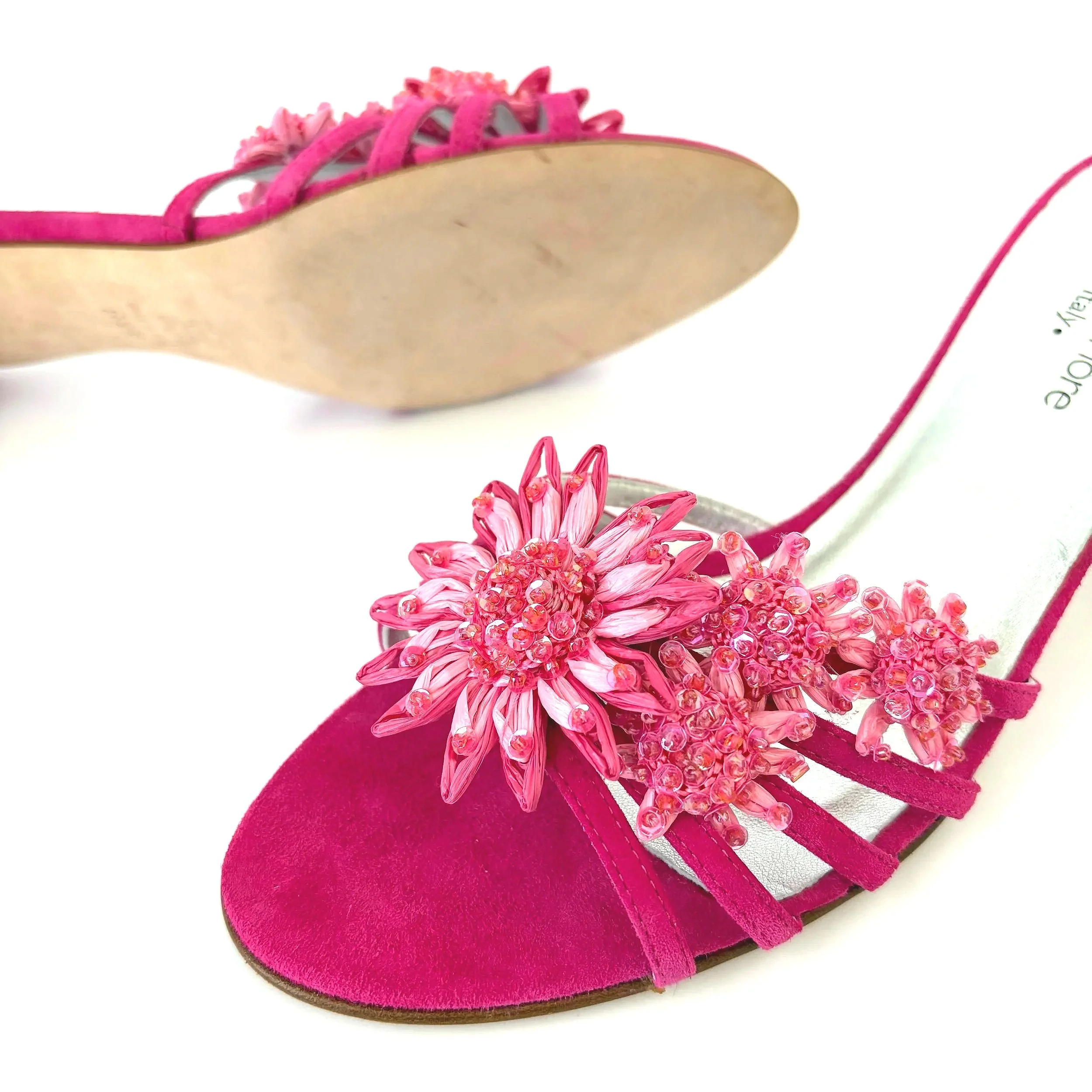 Vtg Isabella Fiore Pink Floral Heels (8.5) — image 5