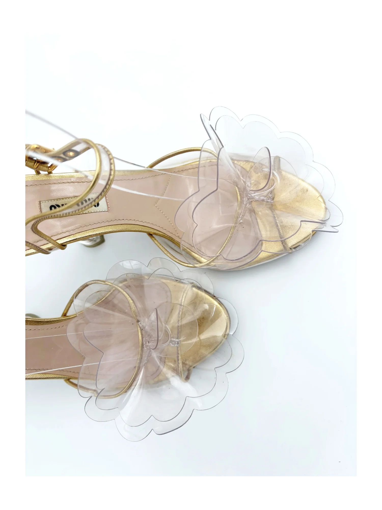 Miu Miu Pvc Gold Heels (36.5)