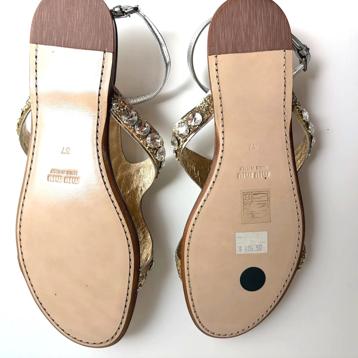 Glittery Starfish Miu Miu Sandals (37)