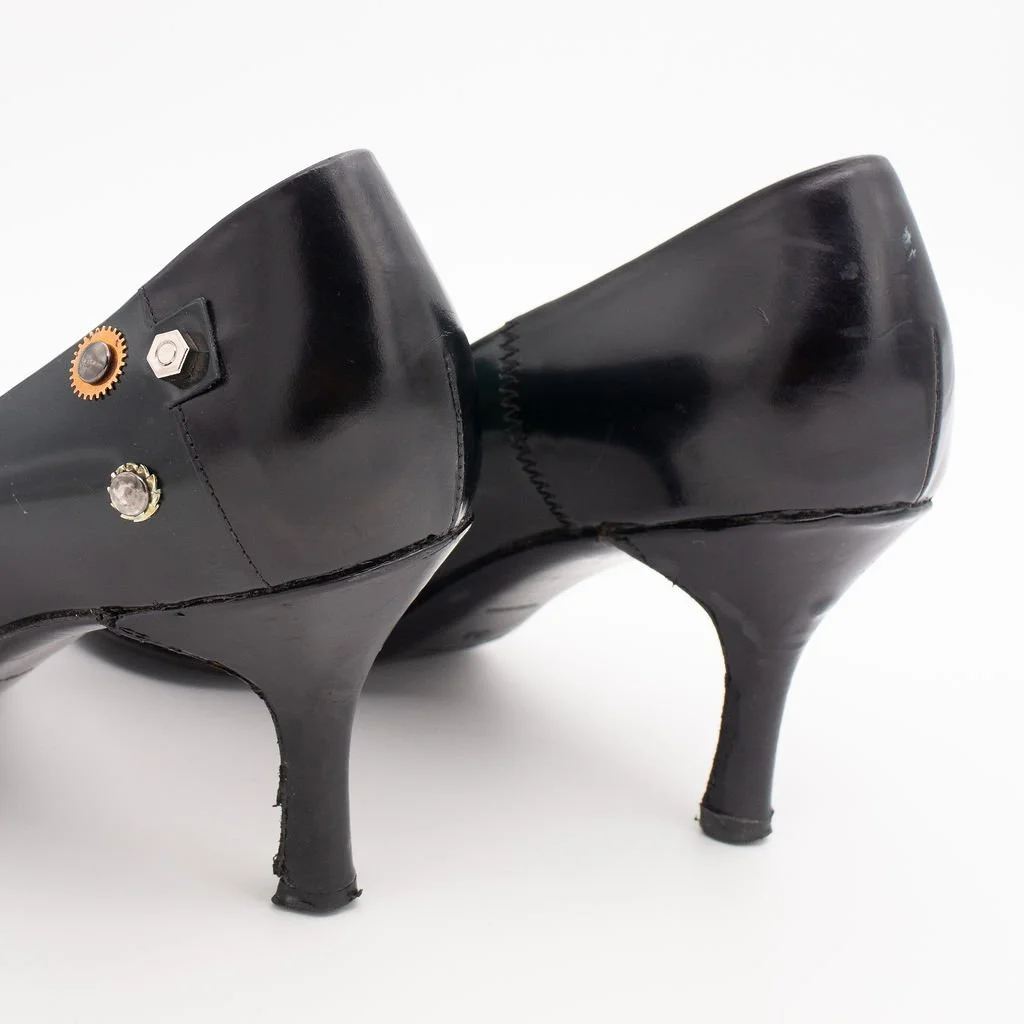 Prada Black Leather Gear Shift Heels (38), image 3