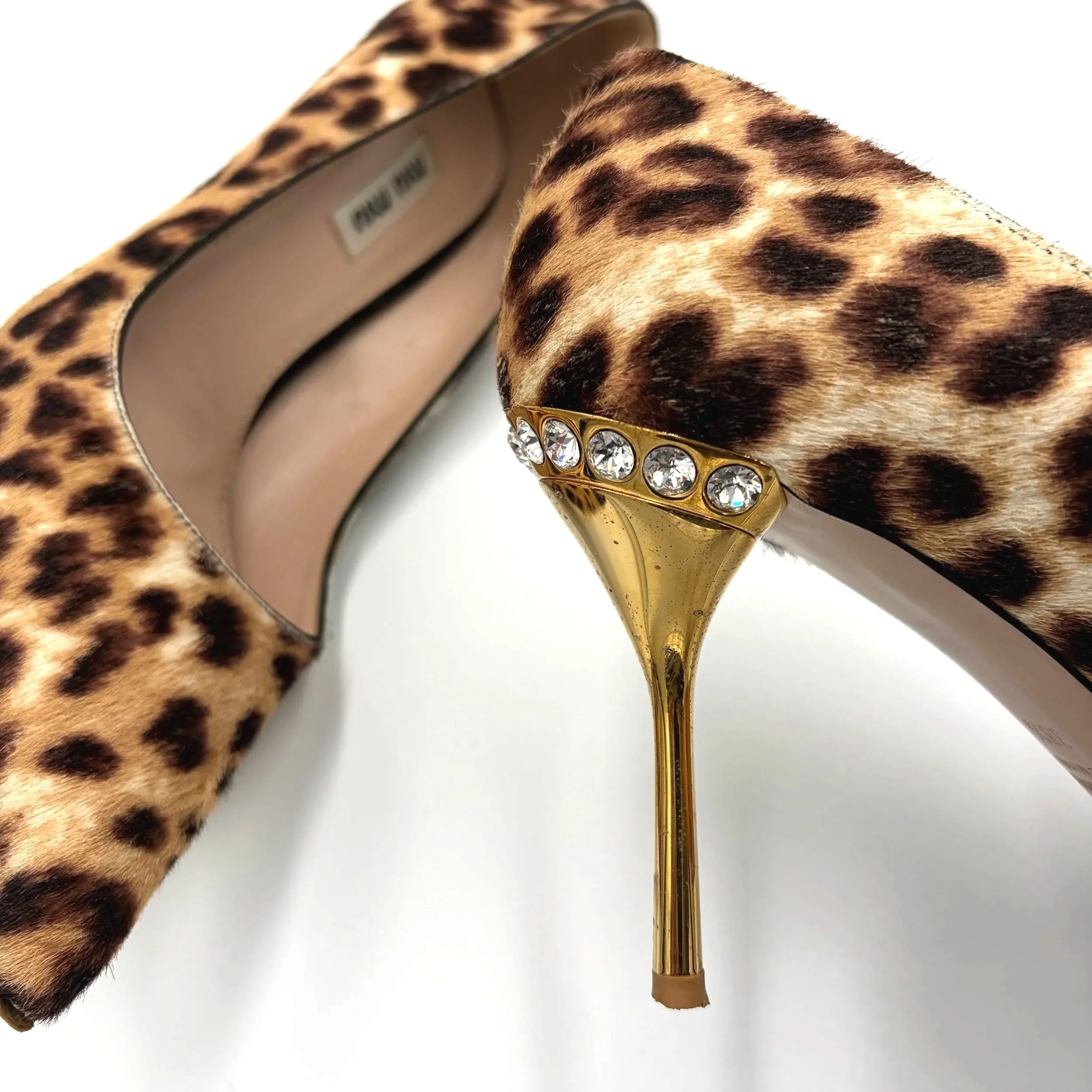 Miu Miu Leopard Rhinestone Heel (38.5) — image 2
