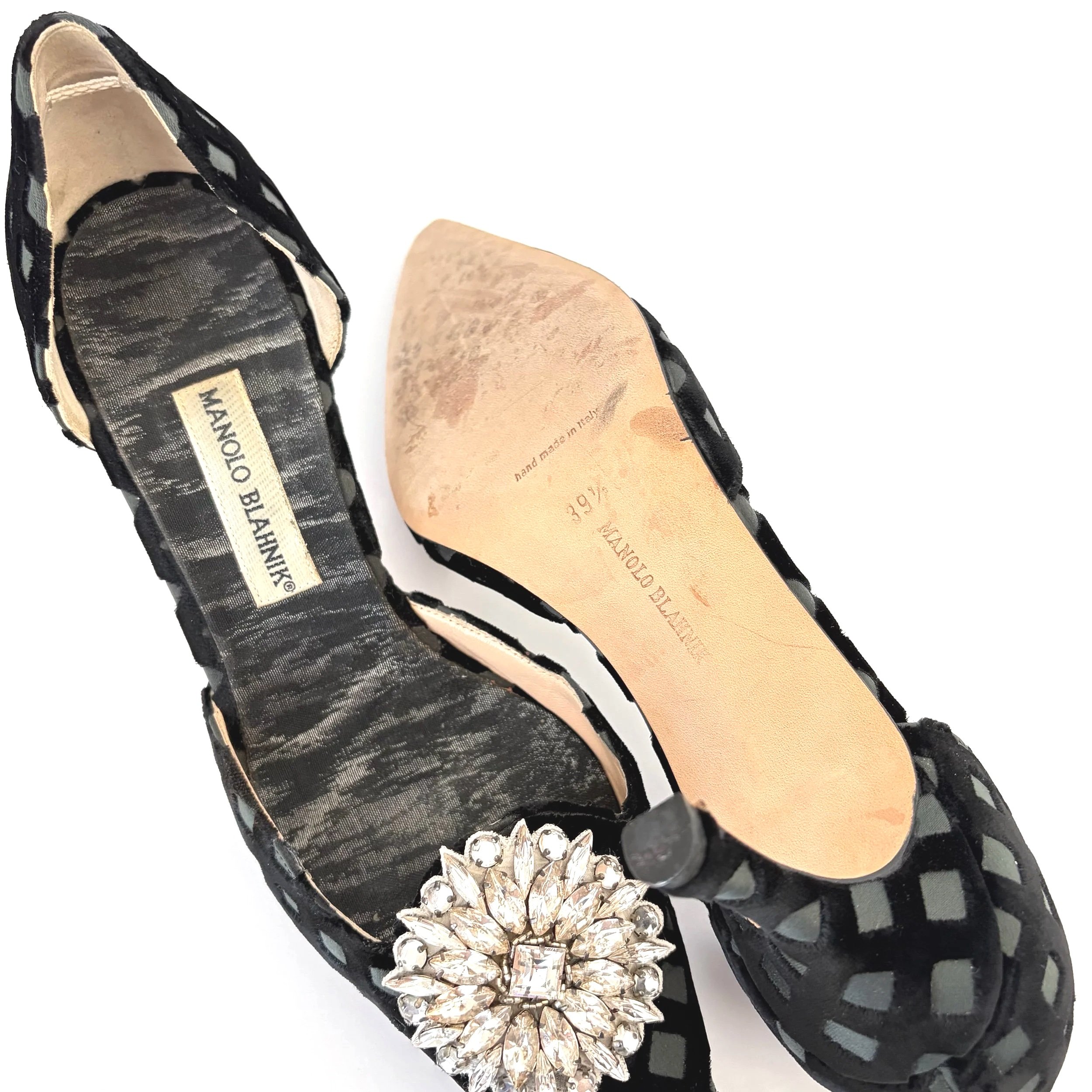 Vtg Velvet Trellis Manolo Blahniks (39.5) — image 3