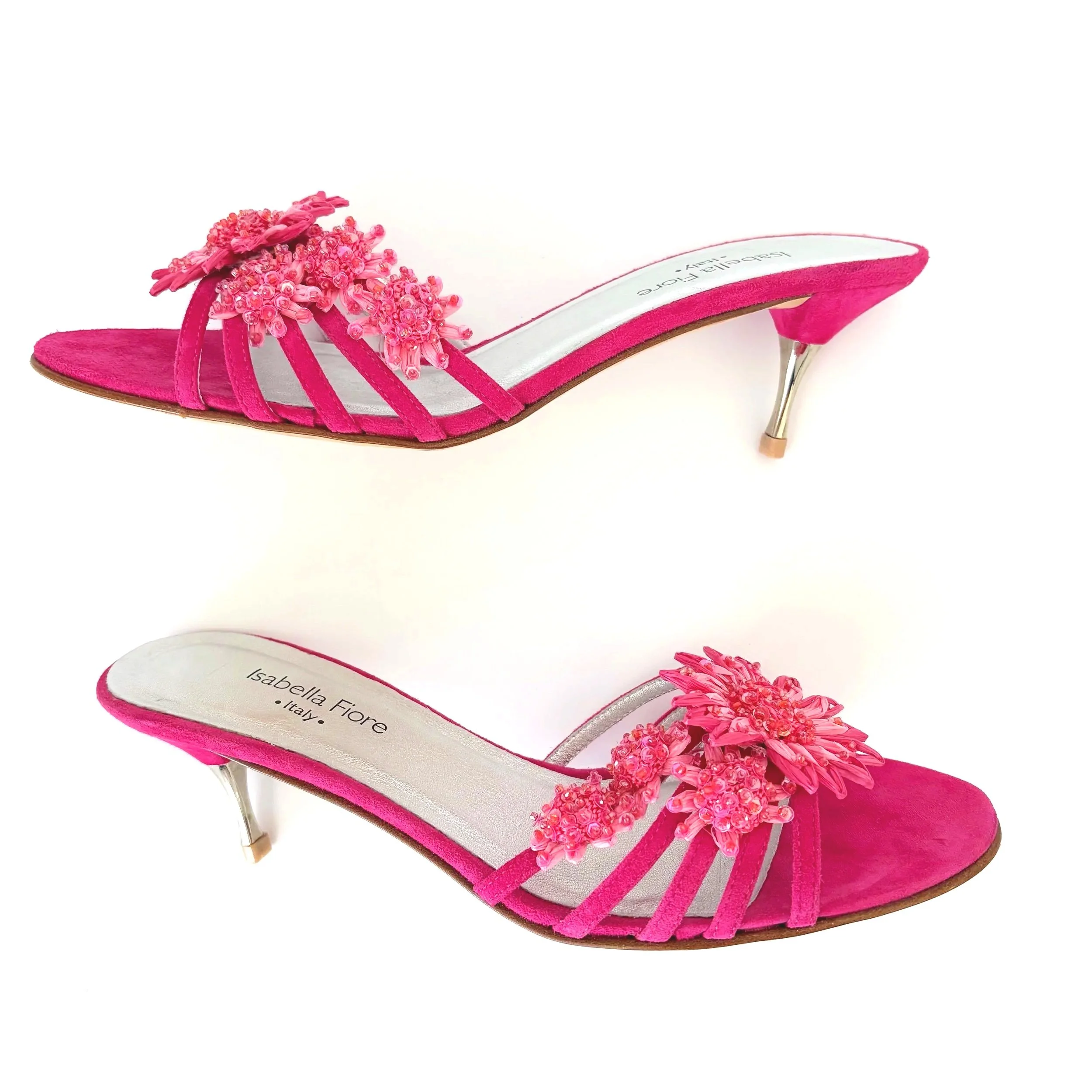 Vtg Isabella Fiore Pink Floral Heels (8.5) — image 3