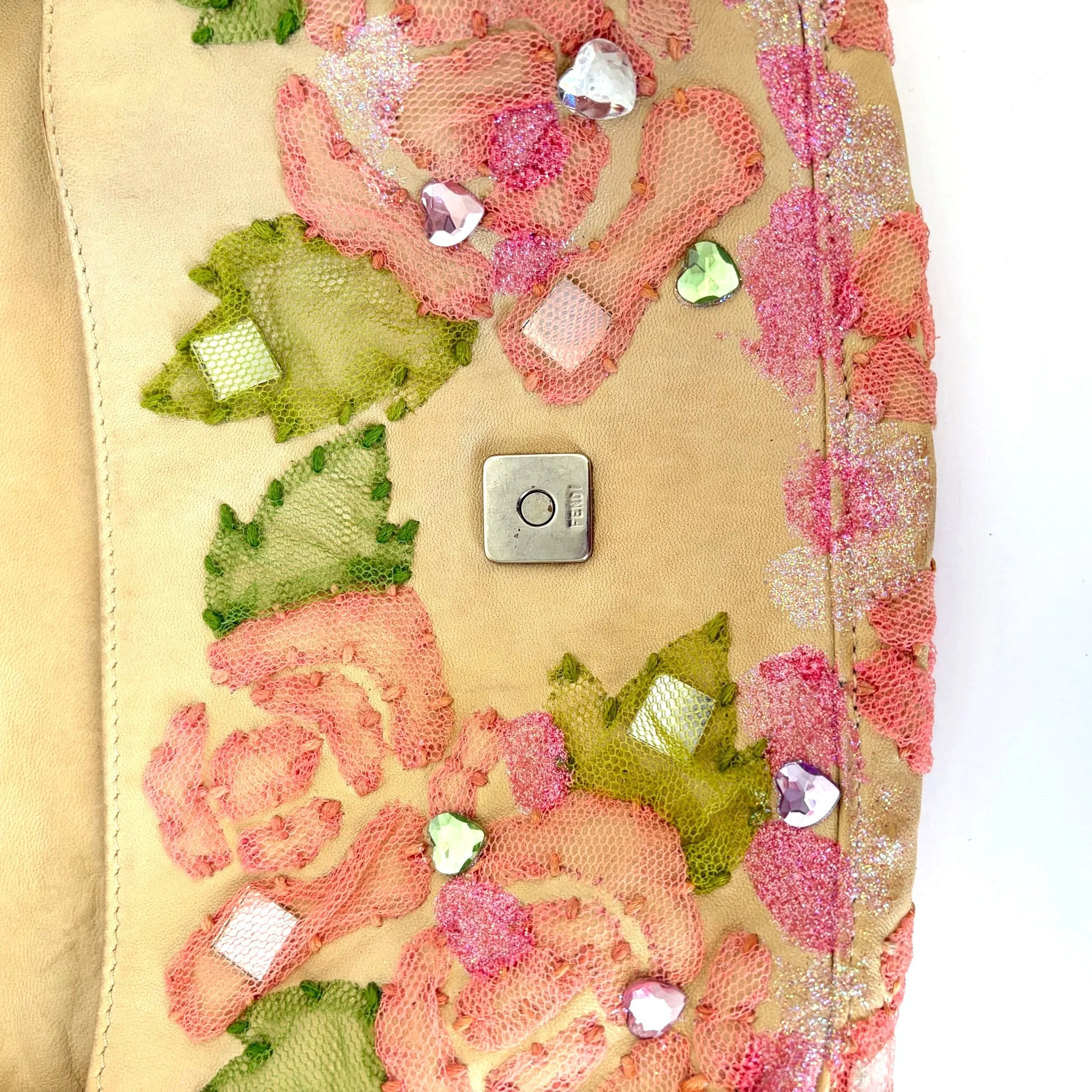 Rare Glittery Pink Floral Lace Fendi Baguette — image 13