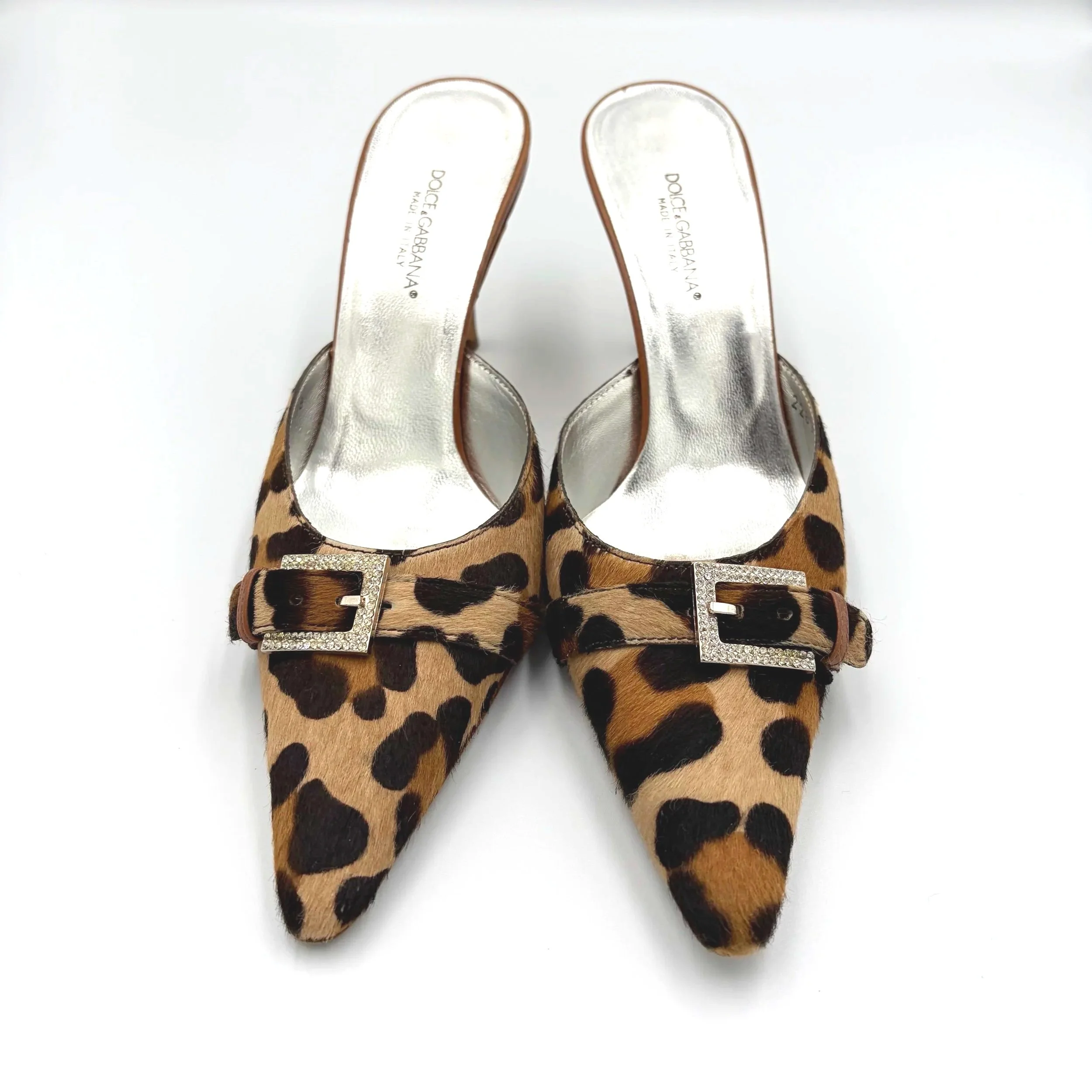 Dolce & Gabanna Leopard Calfhair Mules (38), image 2