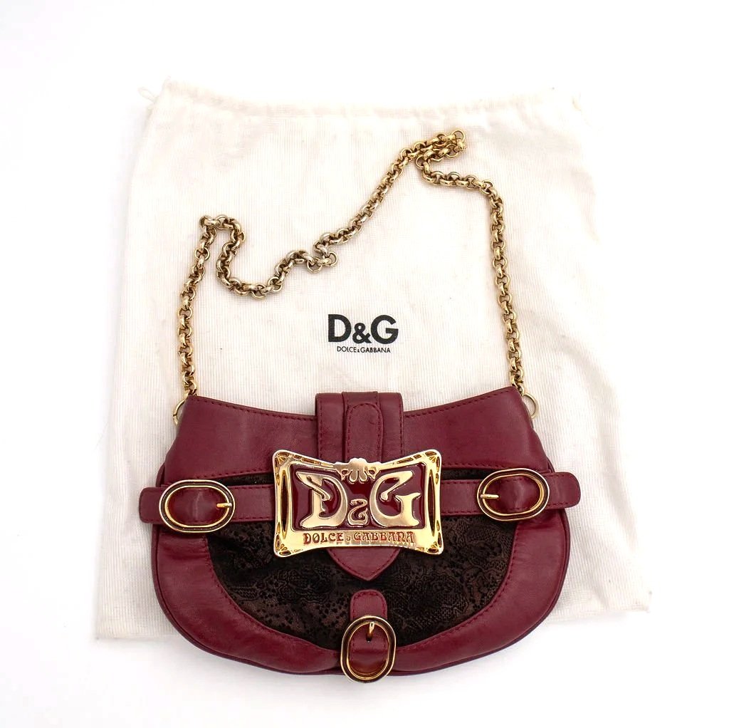 Dolce and Gabbana Burgundy Mini Bag, image 2