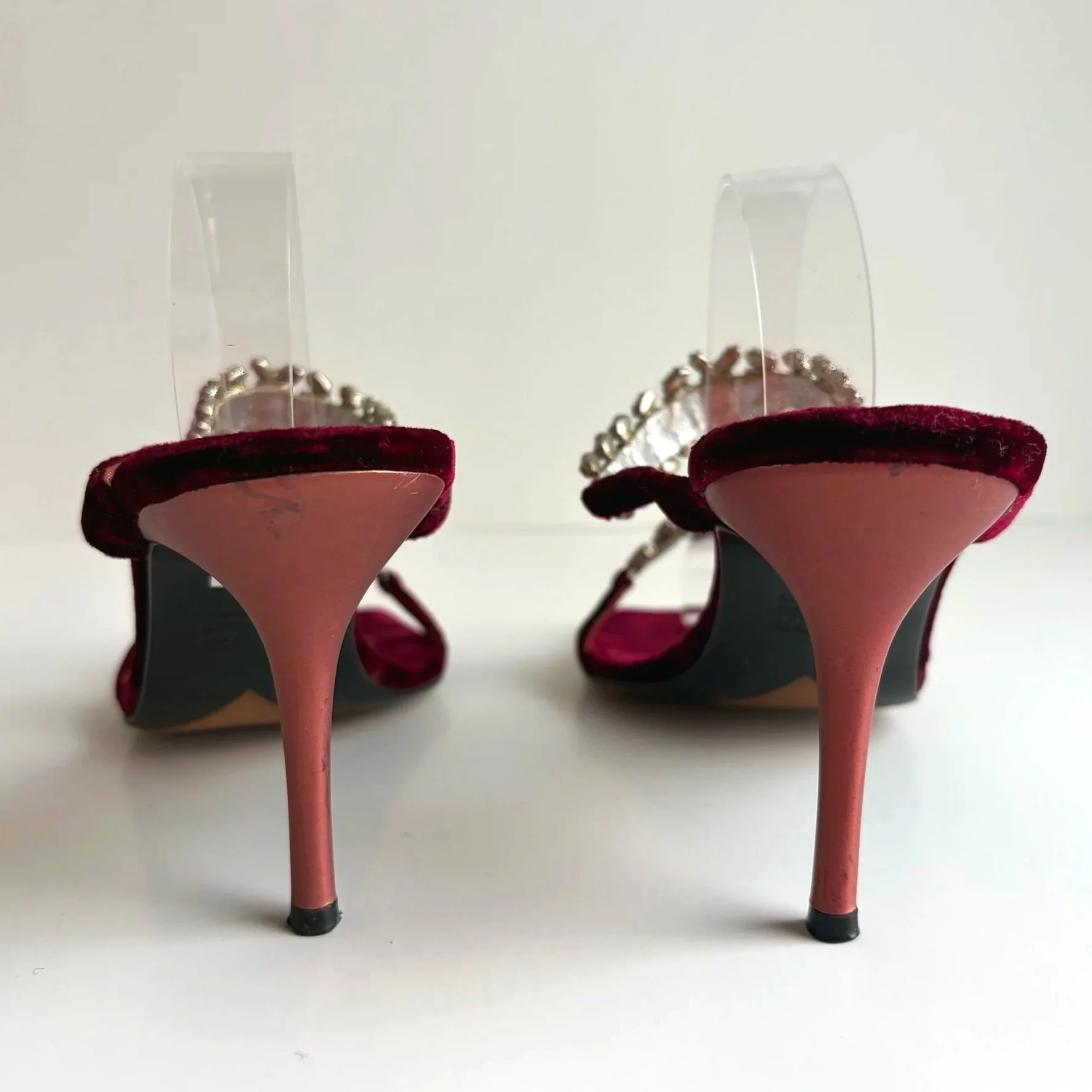 Pink Rhinestoned Velvet Giuseppe Zanotti Heels (37.5) — image 4