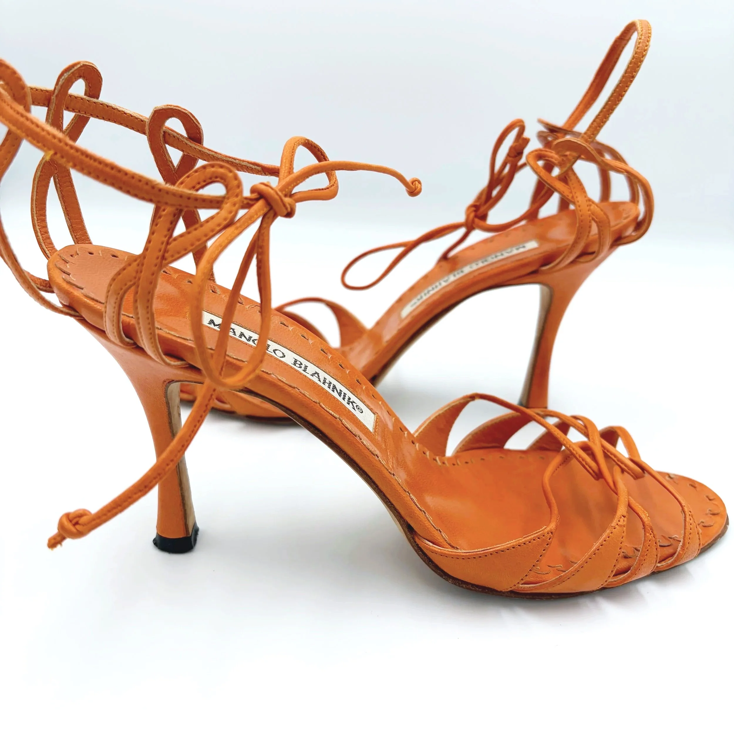 Tangerine Strappy Manolos (37.5), image 4
