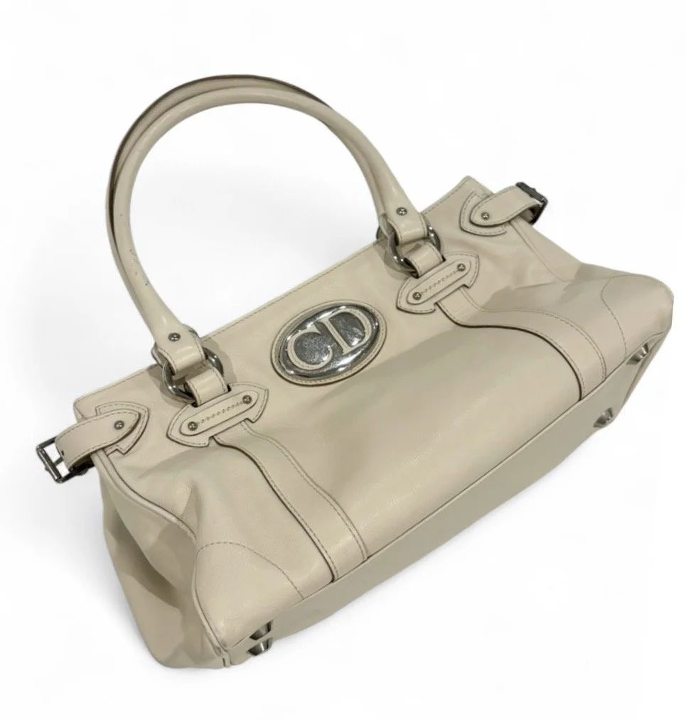 Vintage White Dior Boston Bag