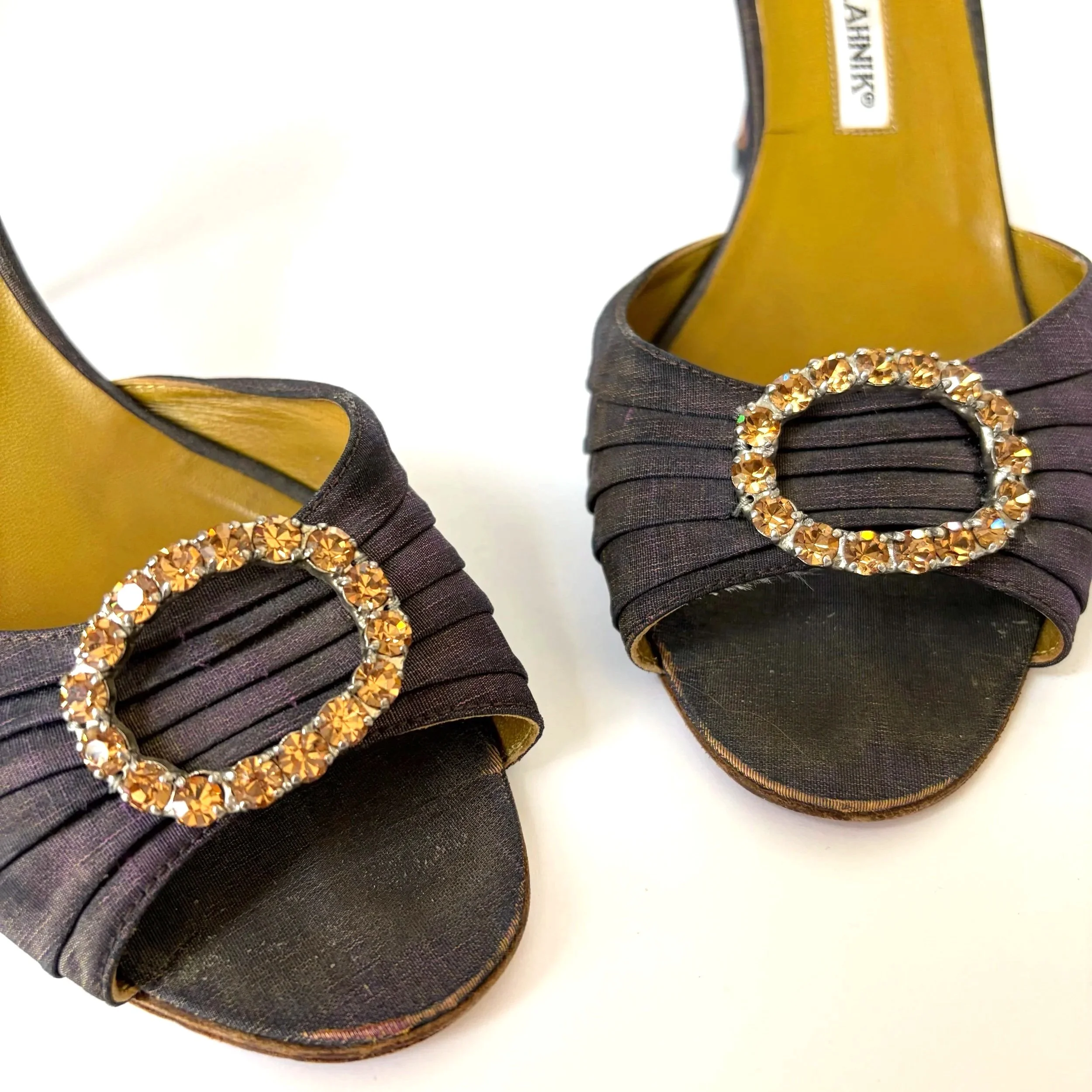 Vtg Manolo Blahnik Sedaraby D'Orsay peep-toe heels (39.5) — image 6