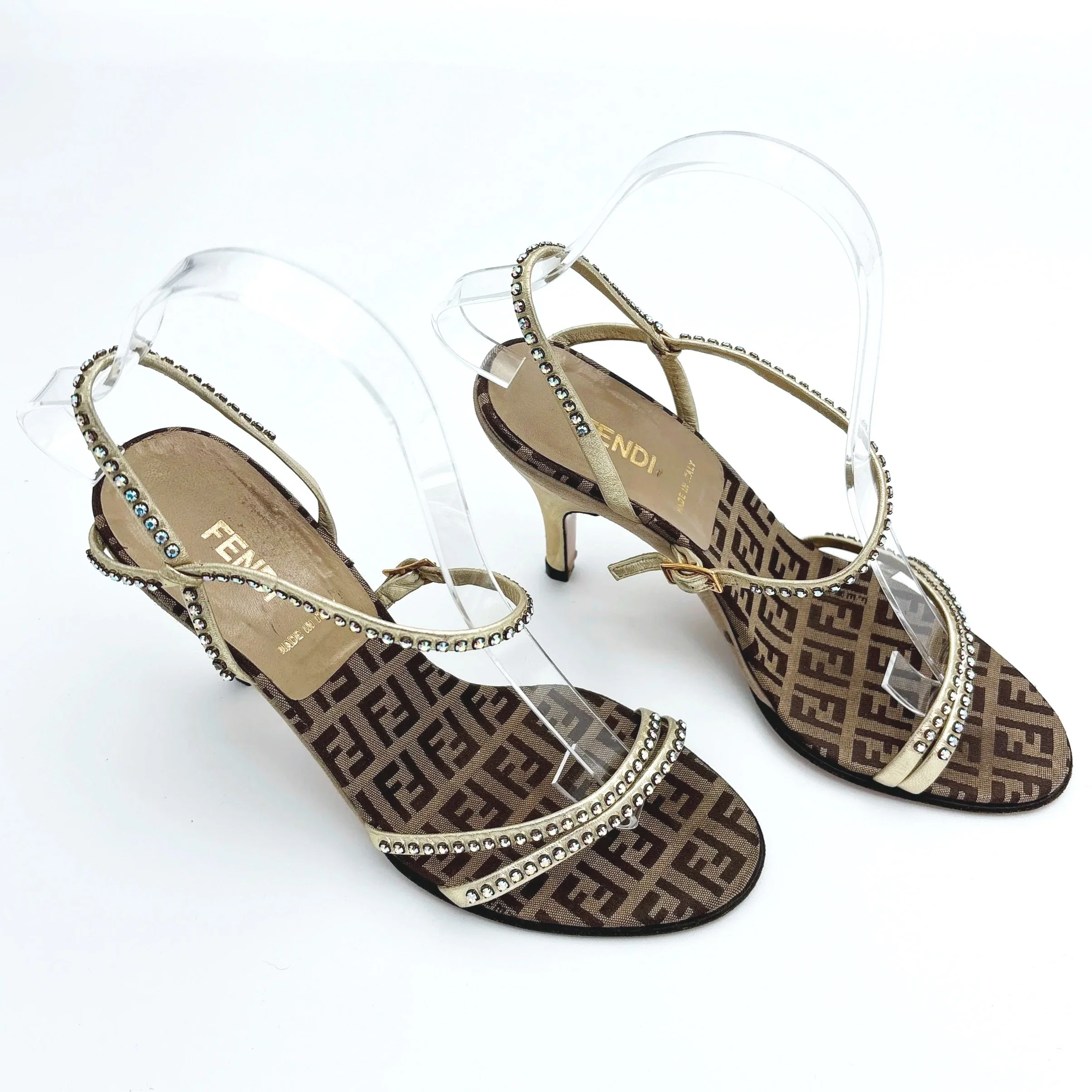 Brown Fendi Monogram Heels (37) — image 4