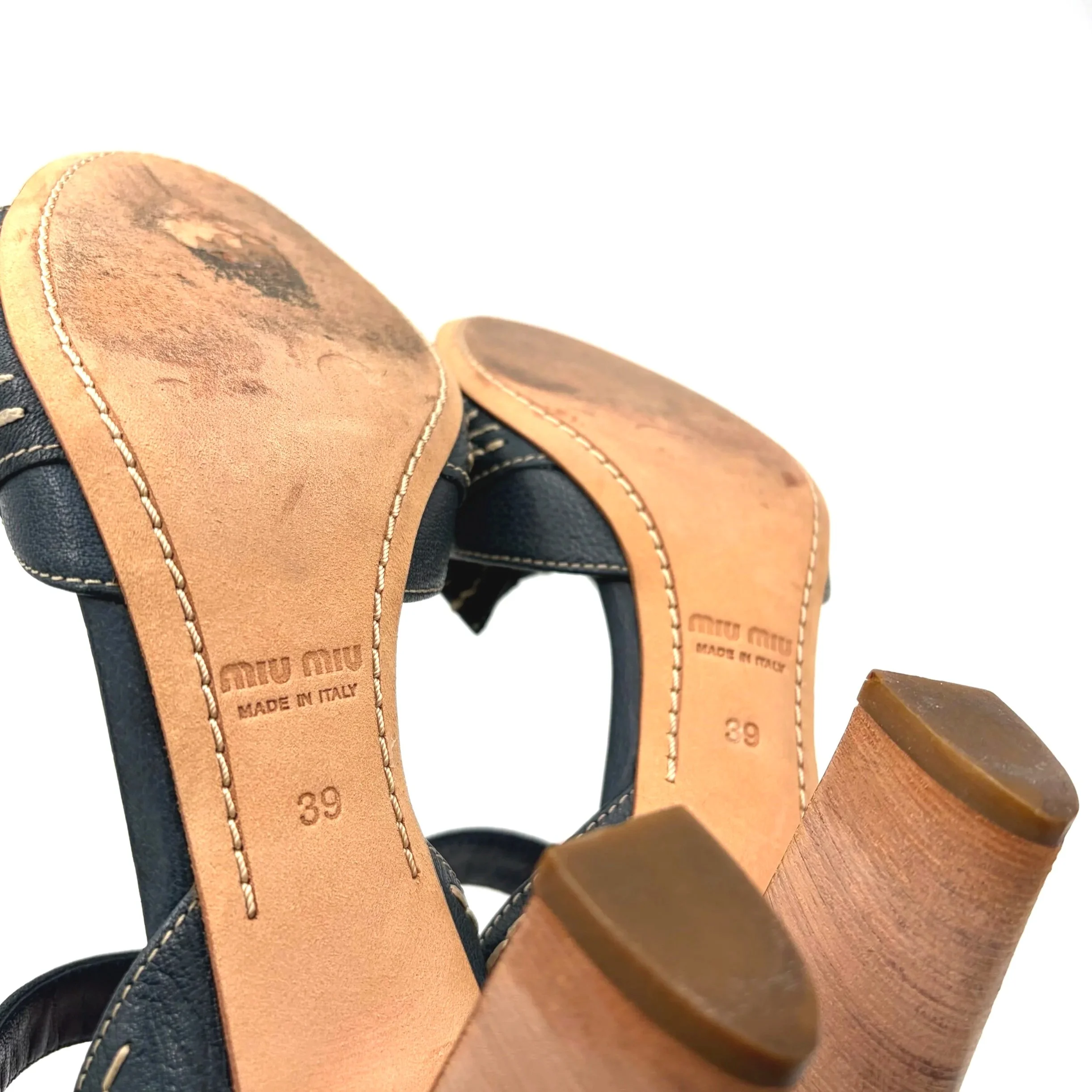 Miu Miu Blue Stitched Heel (39) — image 5