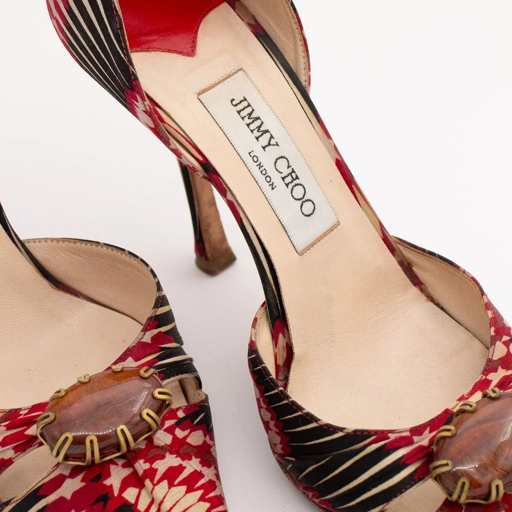 Striking Red Tiger's Eye Jimmy Choo (37.5), image 4