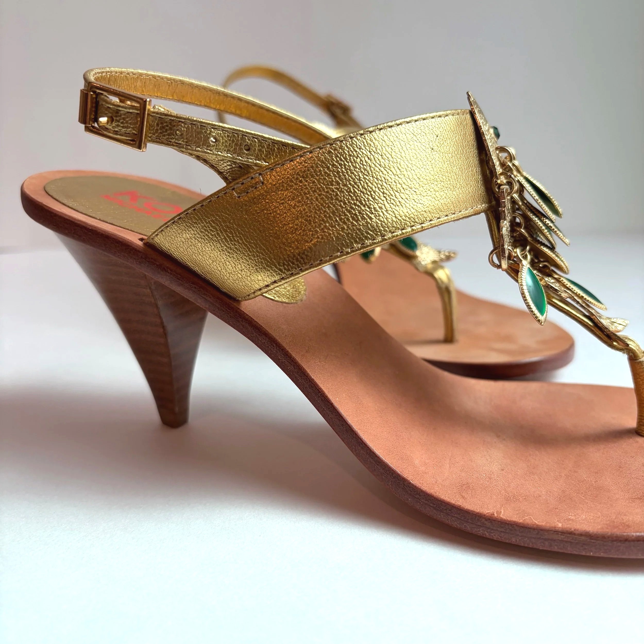 Michael Kors Green & Gold Fish Heels (38.5) — image 3
