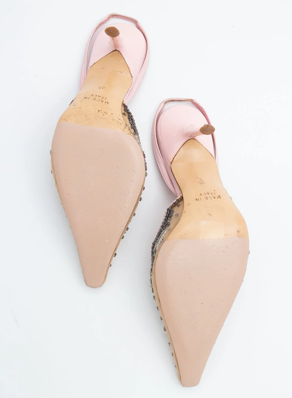 Rene Caovilla Beaded Pink Mules (35), image 4