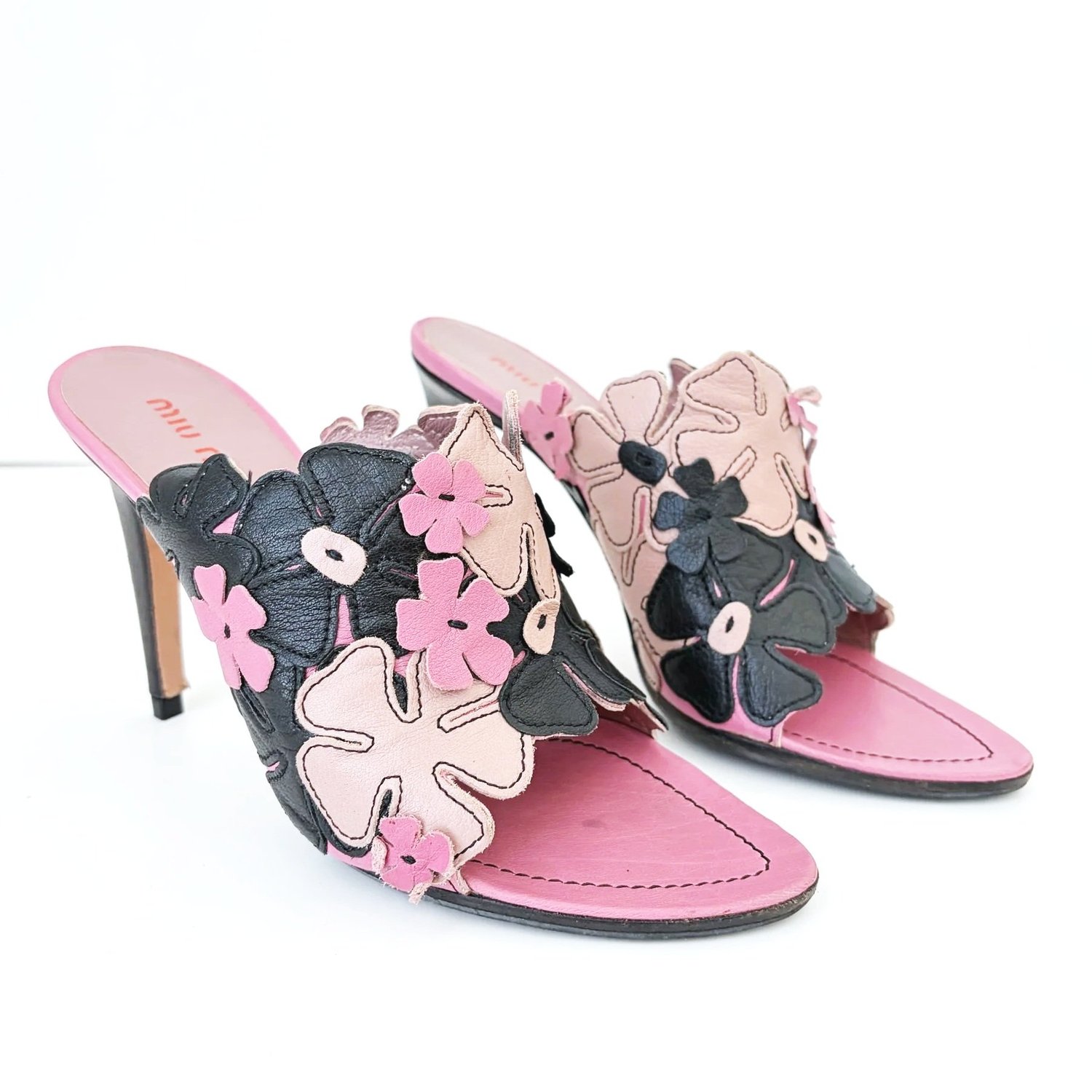 Pink 90’s Miu Miu Floral Heels (36)