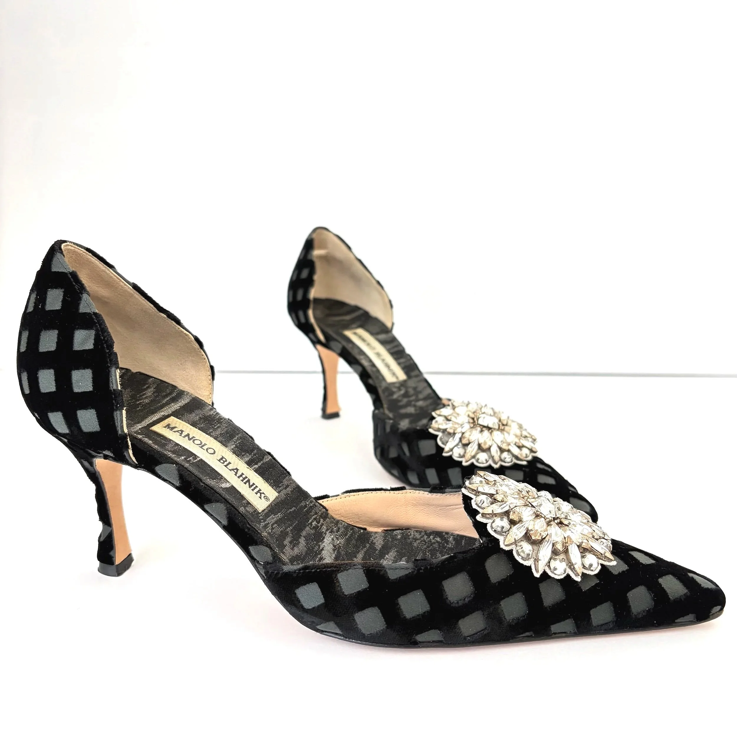 Vtg Velvet Trellis Manolo Blahniks (39.5) — image 5