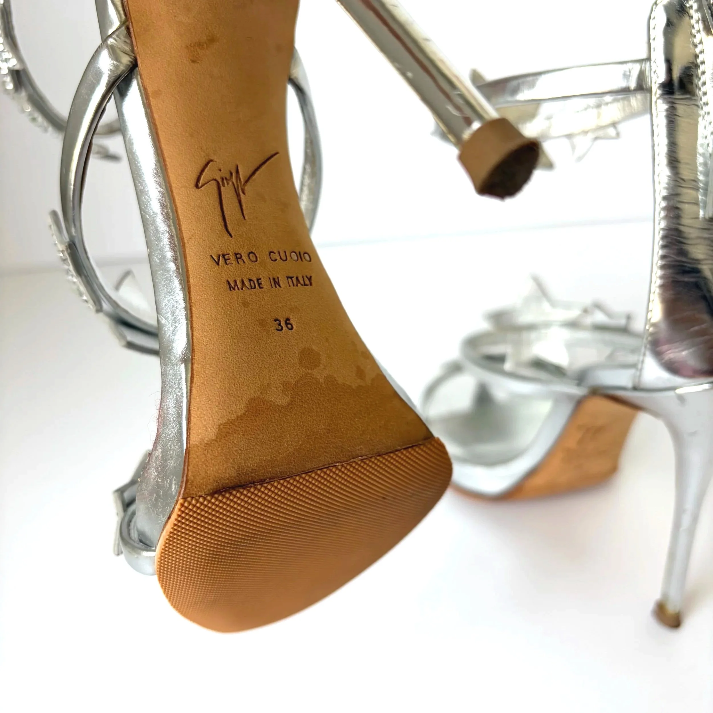 Iconic Silver Star Giuseppe Zanotti Heels (36) — image 4