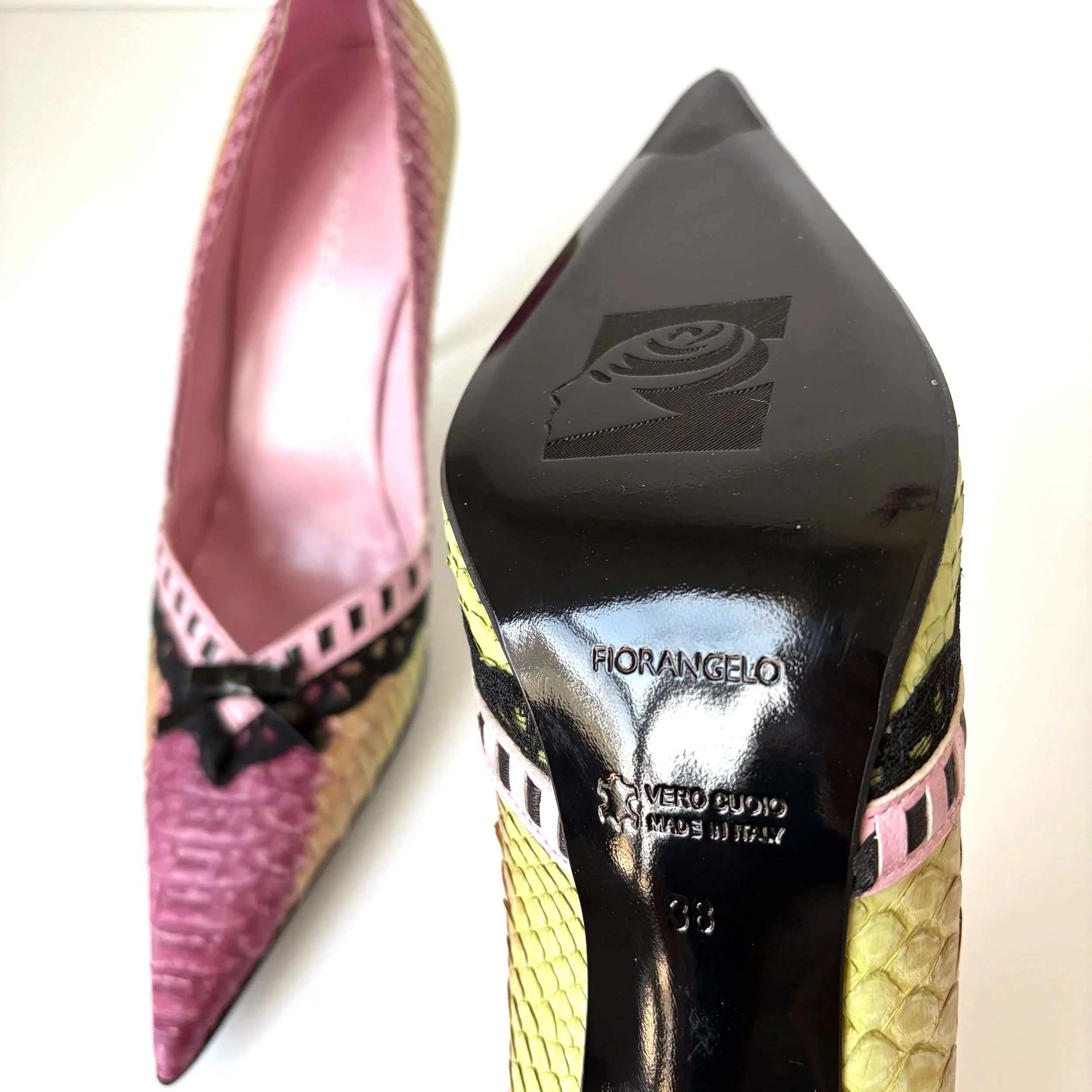 Fiorangello Snakeskin Heels (38) — image 3