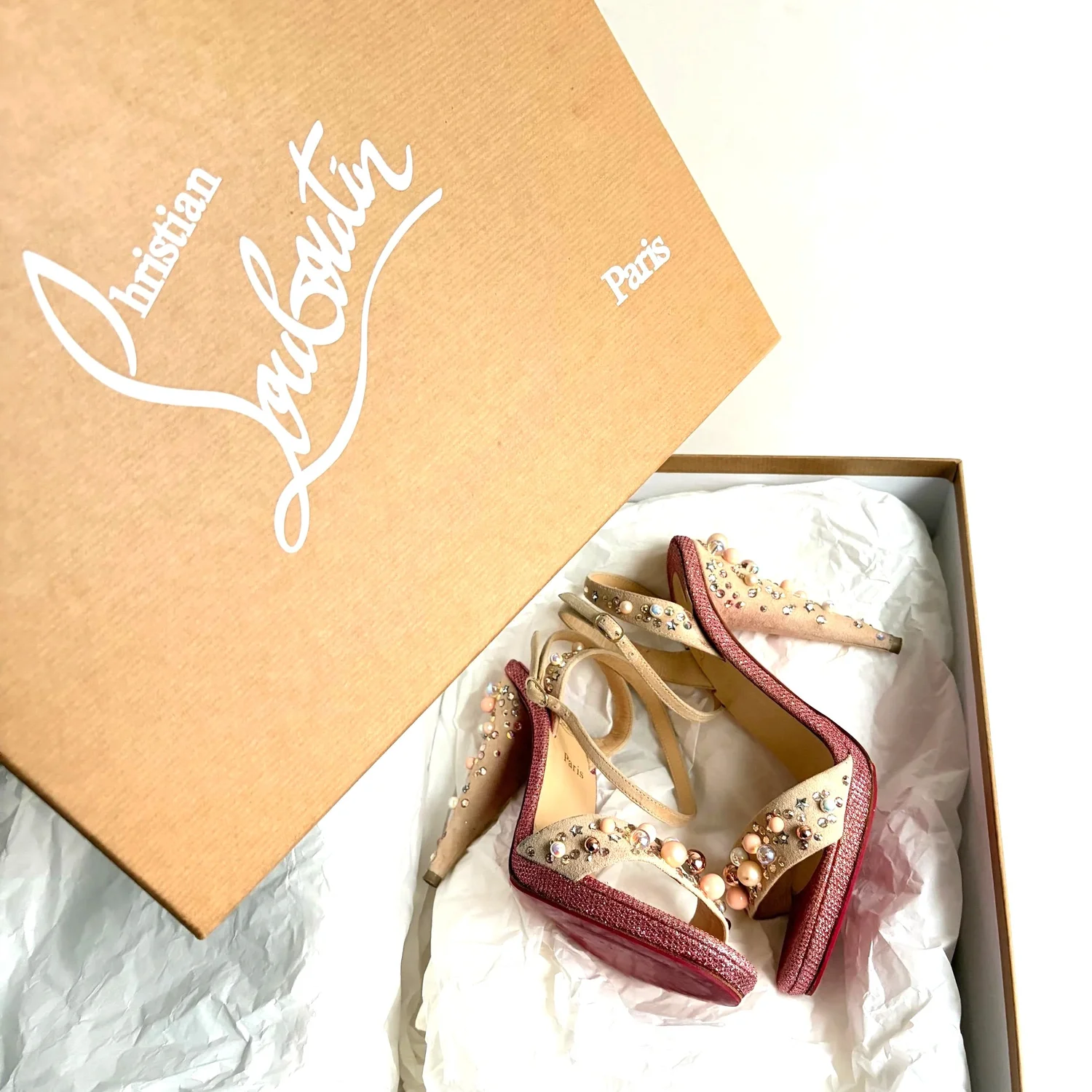 Rare Pink Pearl Louboutin Heels (34.5)