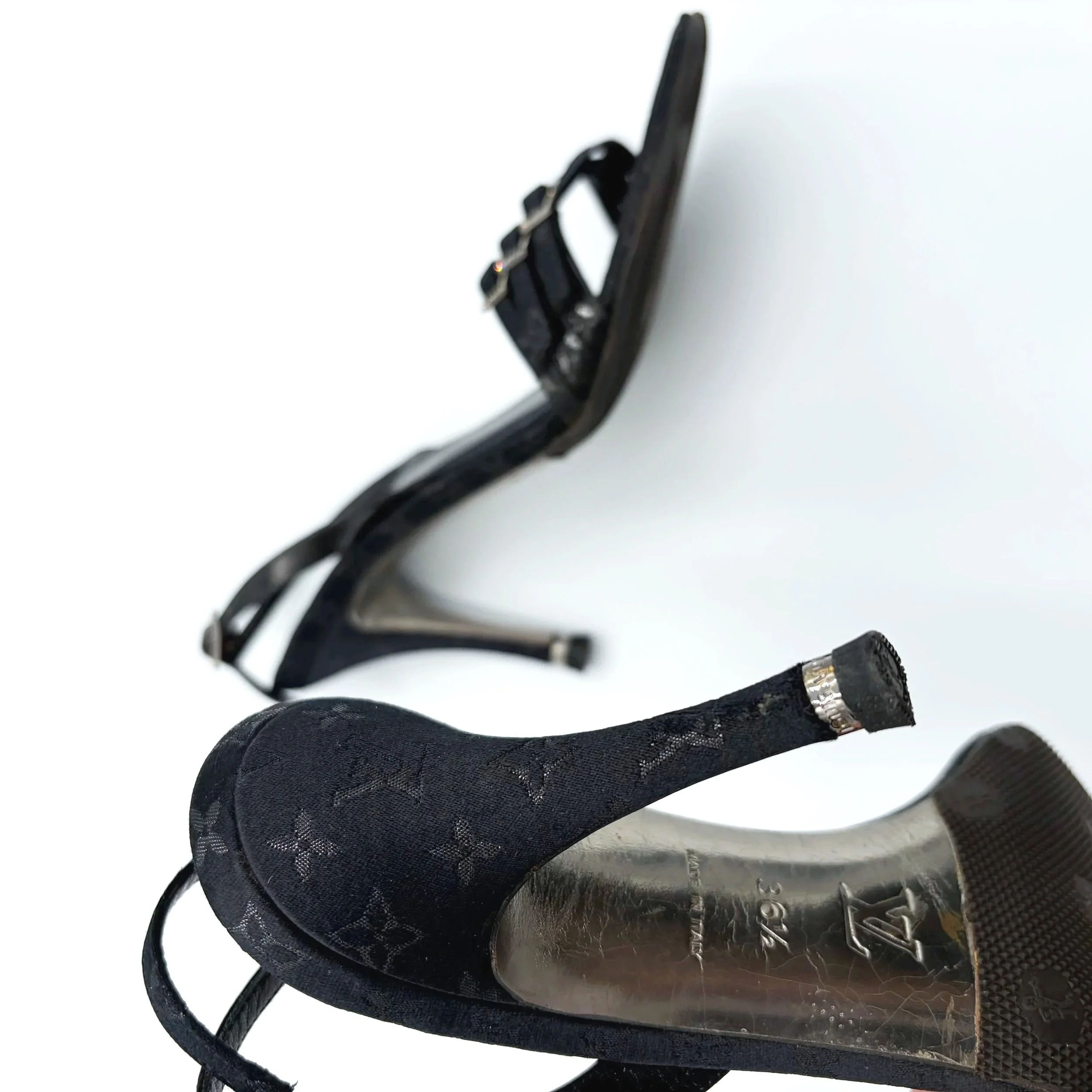 Louis Vuitton Satin Monogram Heels (36.5), image 4